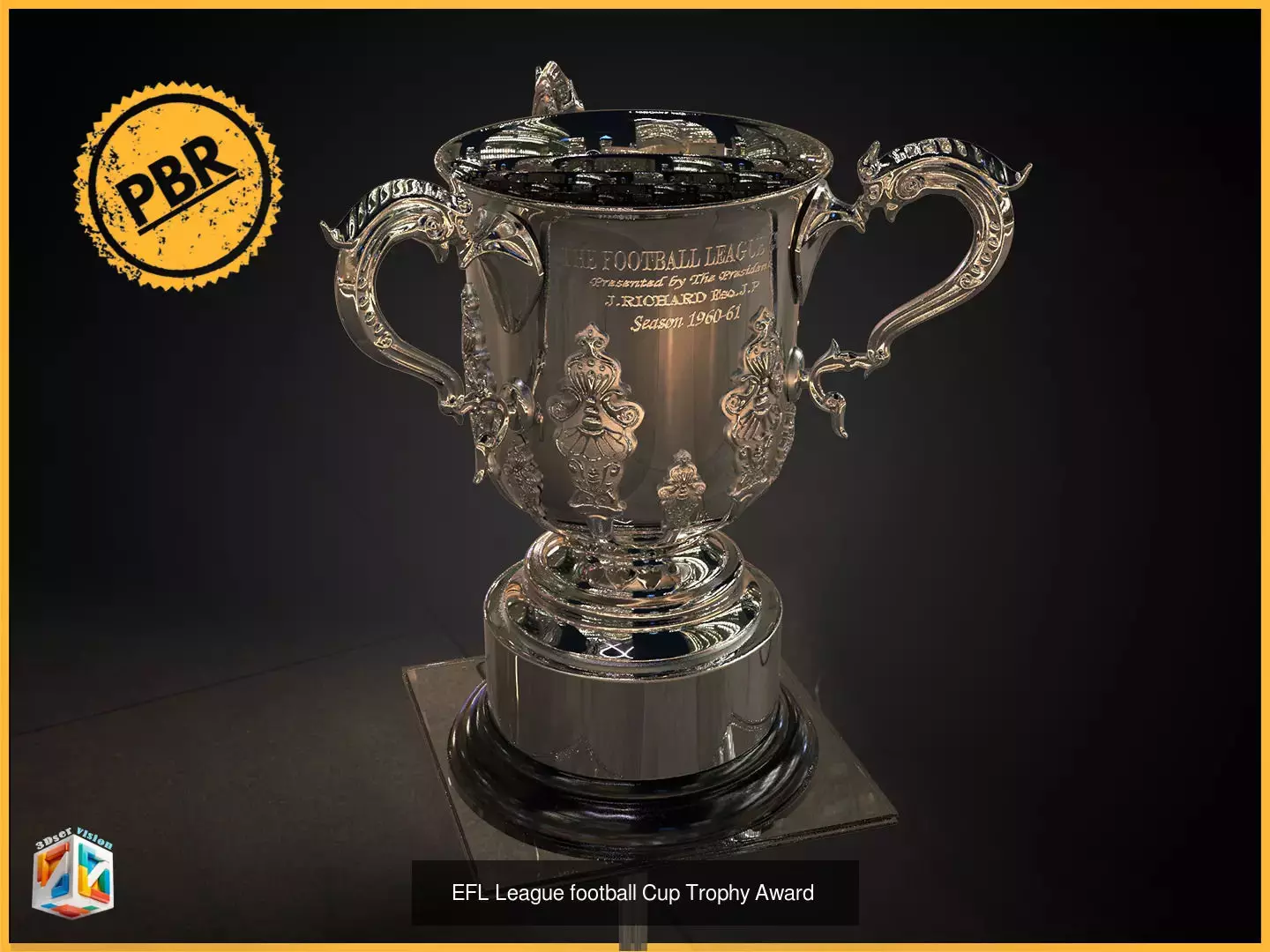 English Football Trophies Bundle 3D Model Collection_7