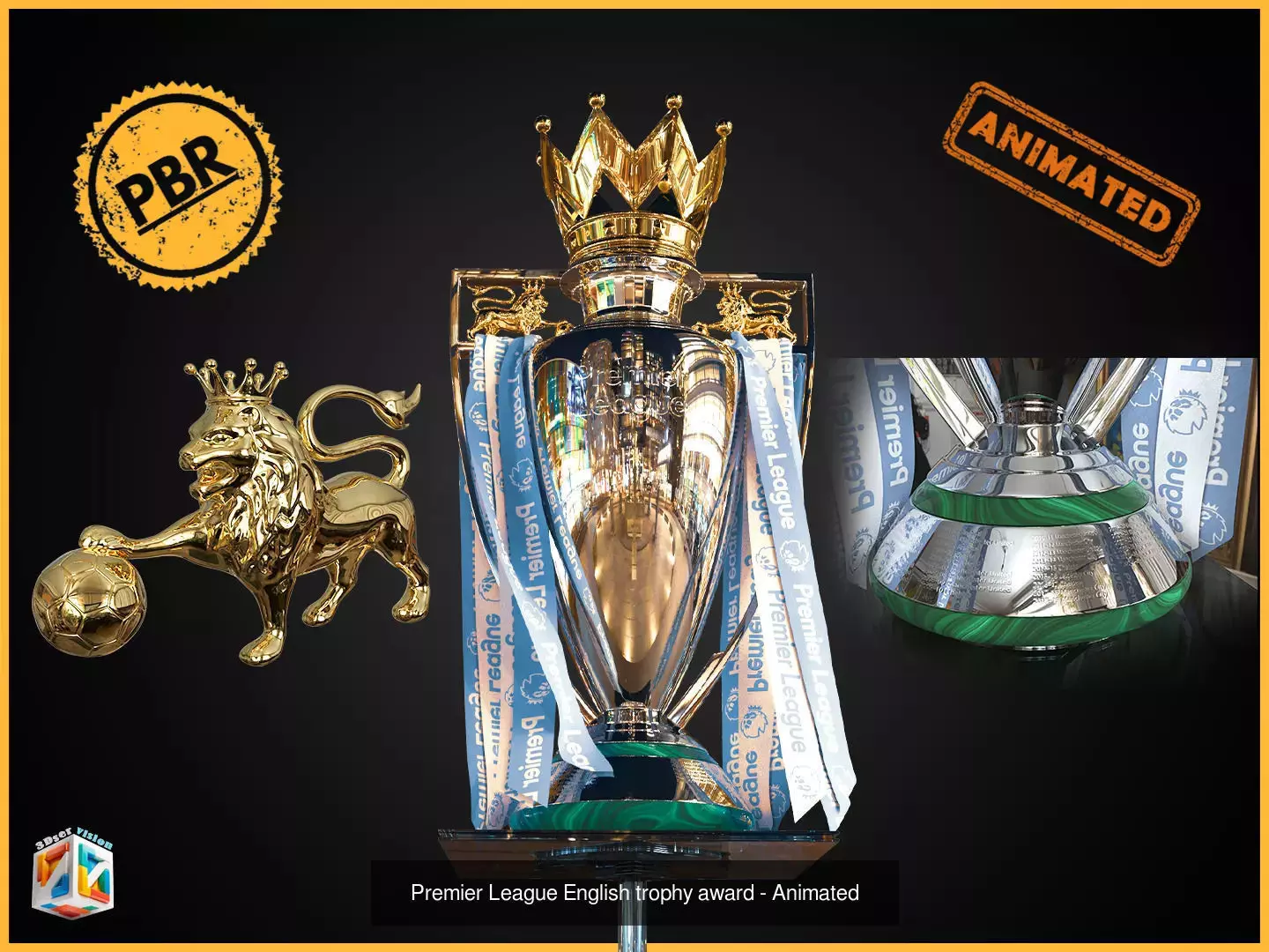 English Football Trophies Bundle 3D Model Collection_5
