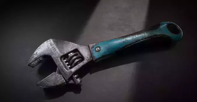 Photorealistic Low Poly Wrench Tool 3D Model