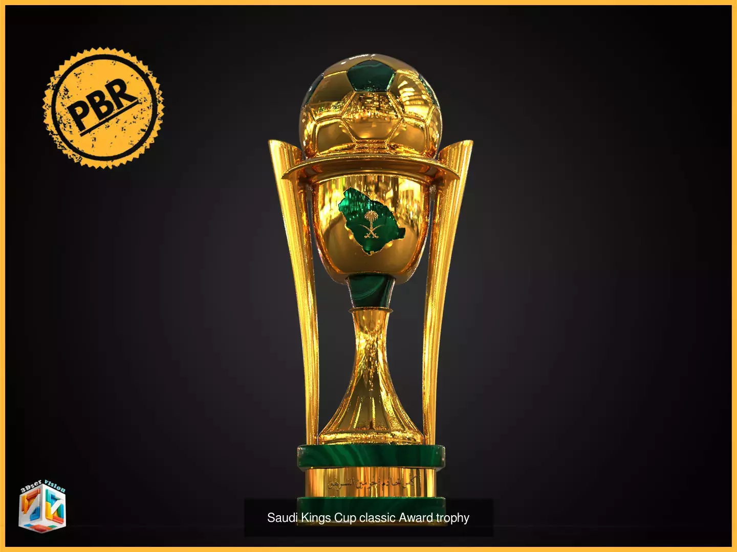 Saudi Football Trophies Bundle 3D Model Collection_6