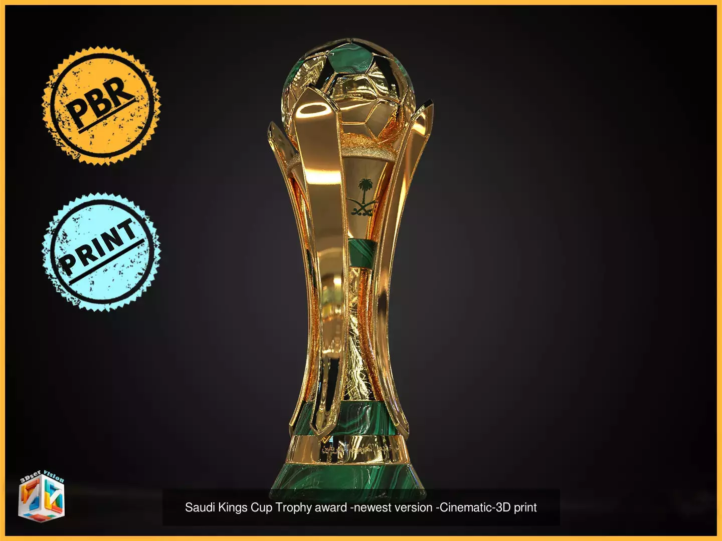 Saudi Football Trophies Bundle 3D Model Collection_4