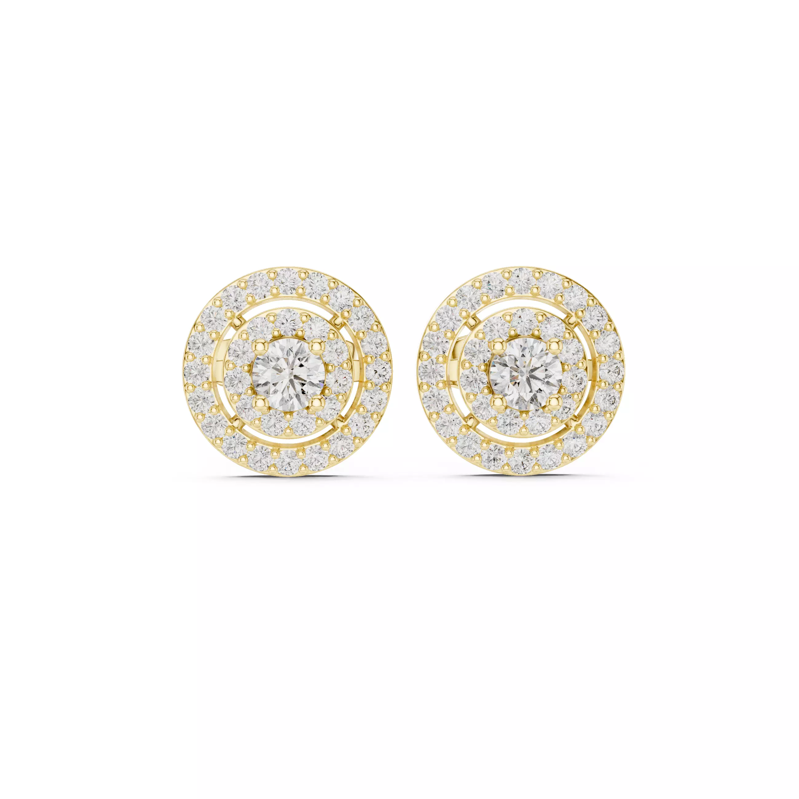 Diamond Studs Earrings 3dm stl renders 360 Animation Video 3D print model_8