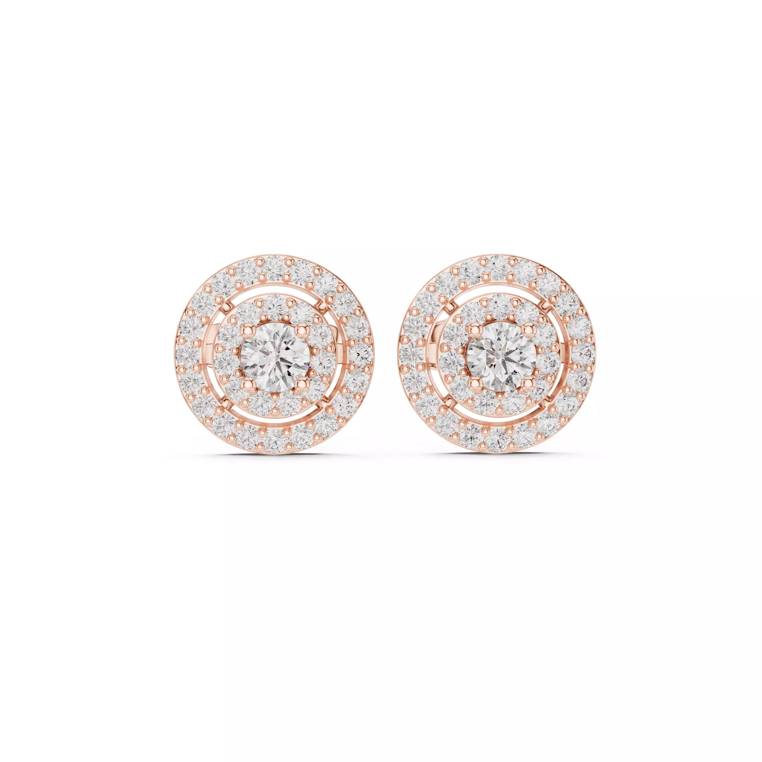 Diamond Studs Earrings 3dm stl renders 360 Animation Video 3D print model_0