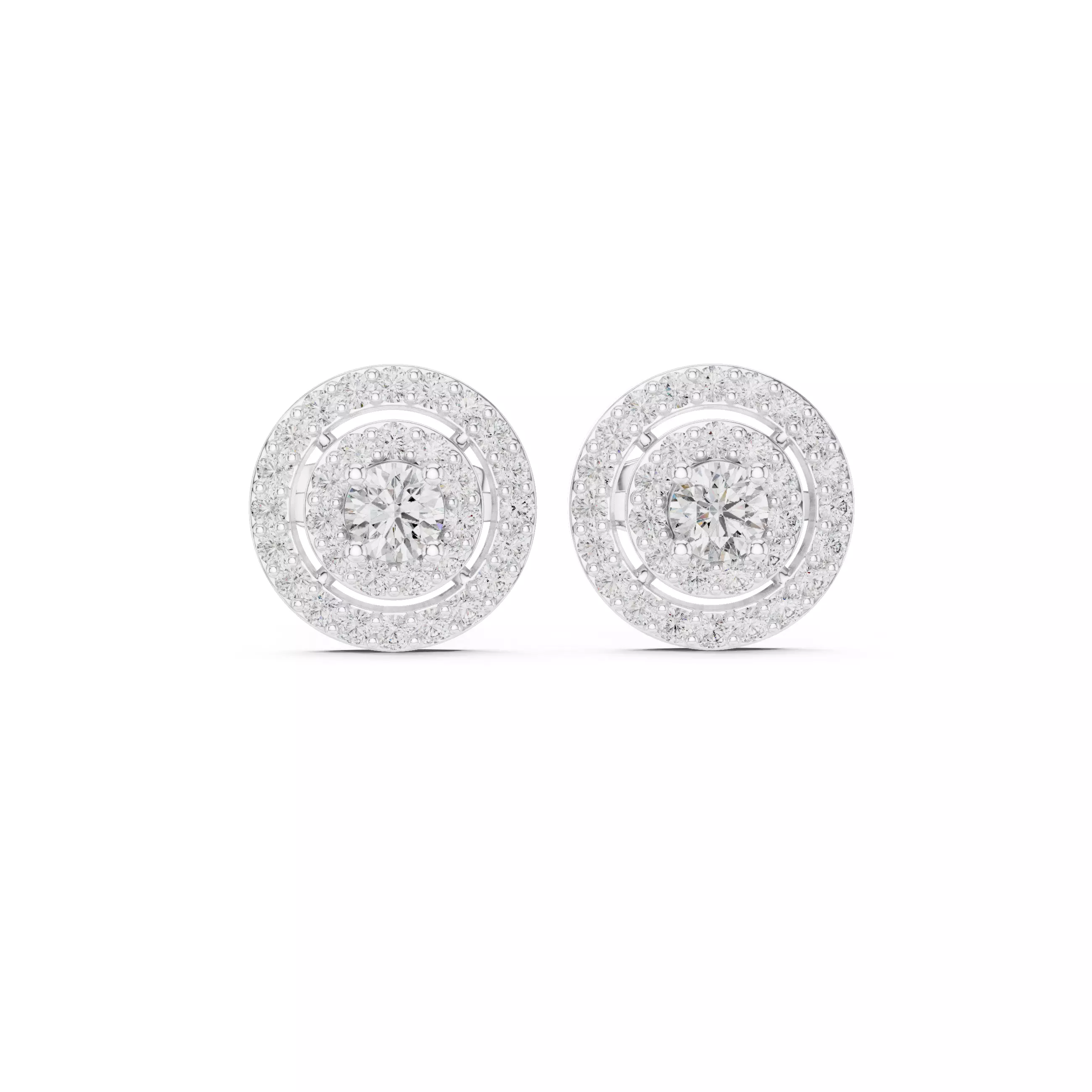 Diamond Studs Earrings 3dm stl renders 360 Animation Video 3D print model_5