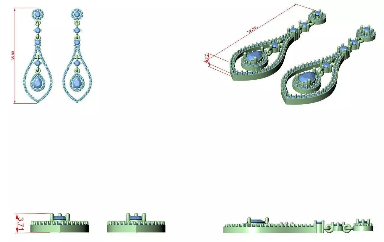 Diamond Drops 3dm stl renders 360 Animation videos detail 3D print model_12