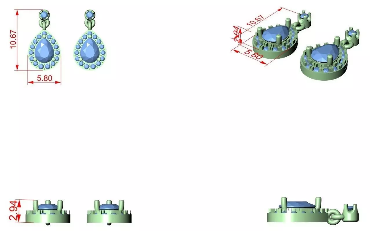 Diamond Drops 3dm stl renders 360 Animation videos detail  3D print model_12