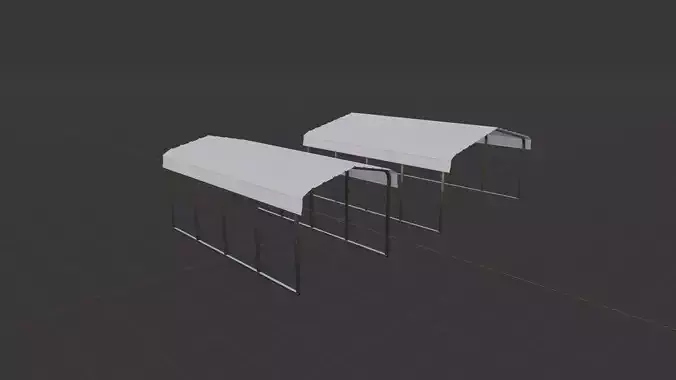 Carports Low-poly 3D model 7