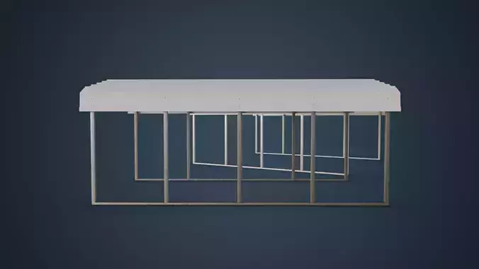 Carports Low-poly 3D model 5