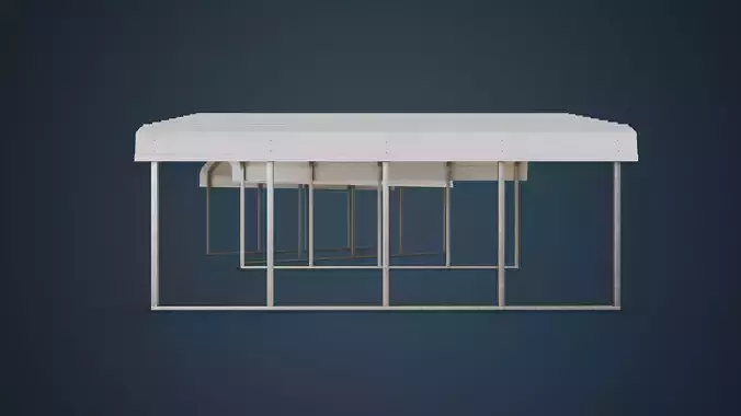 Carports Low-poly 3D model 4