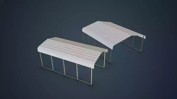 Carports Low-poly 3D model