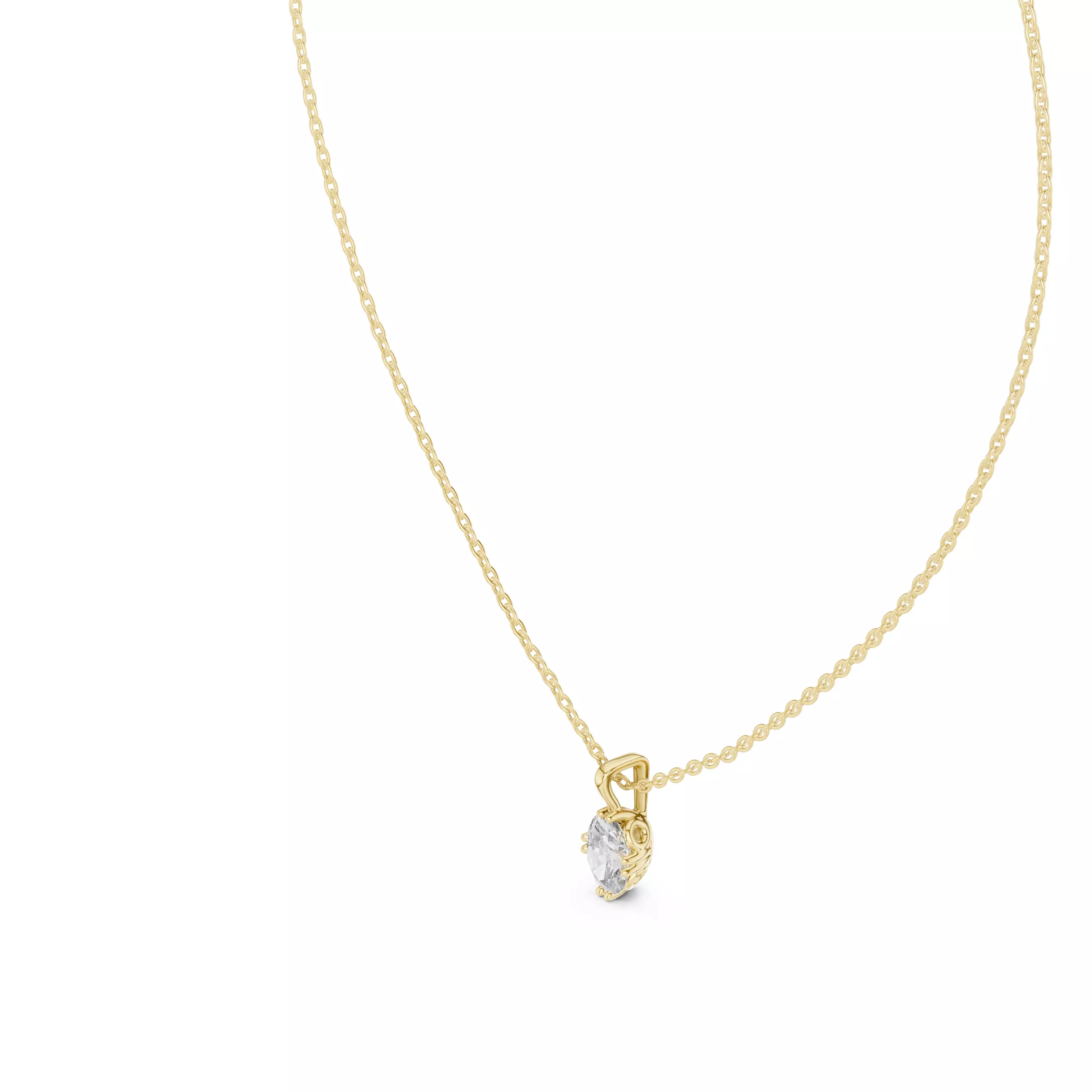 Oval Mono Solitaire Pendant 3dm stl renders Animation Videos 3D print model_11