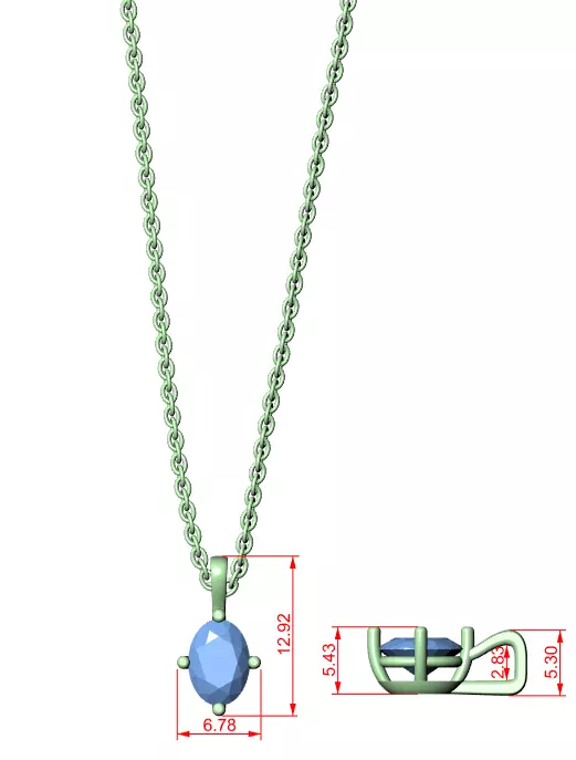 Solitaire Pendant 3dm stl renders Animation Videos Details 3D print model_1