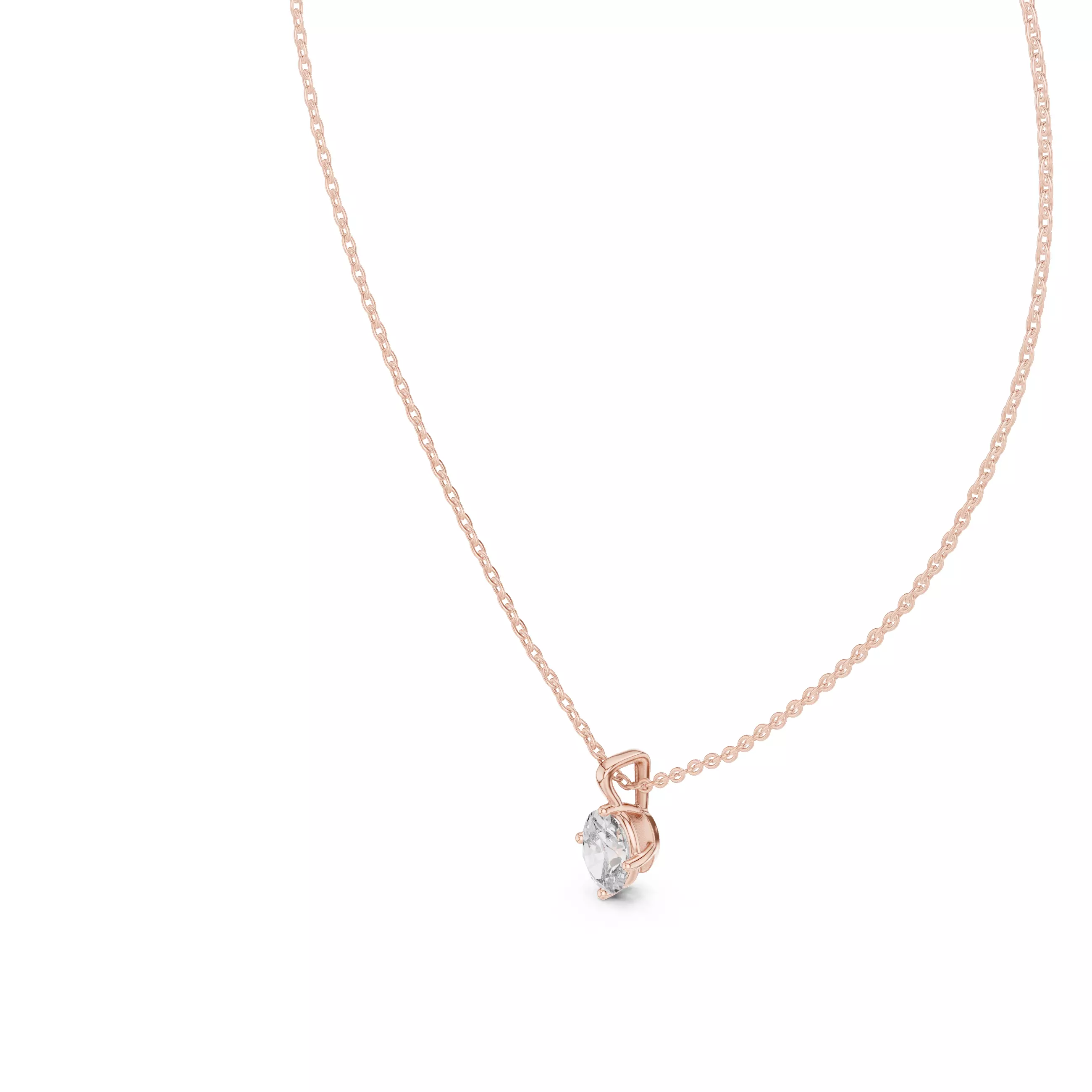 Oval Mono Solitaire Pendant 3dm stl renders Animation Videos 3D print model_3