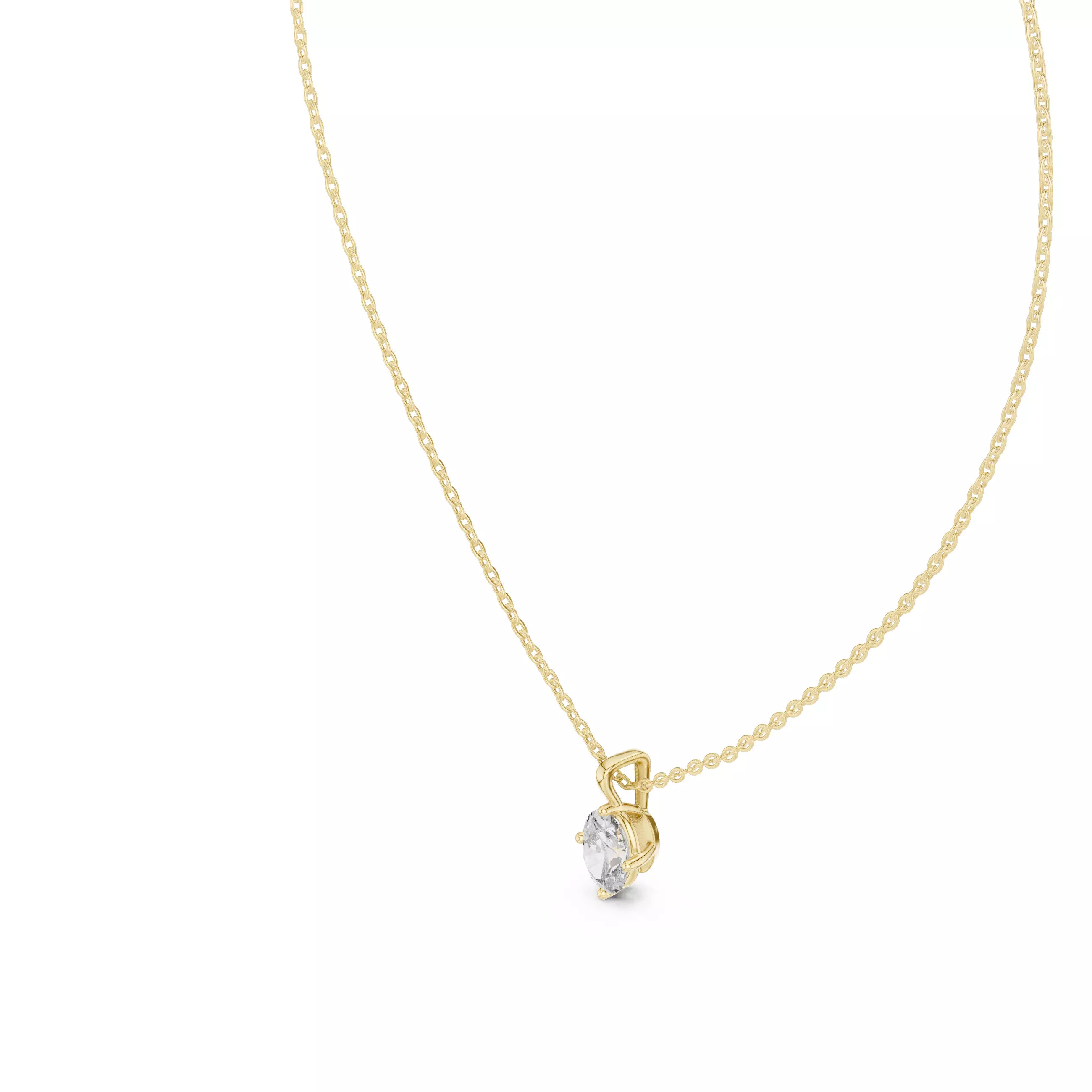 Oval Mono Solitaire Pendant 3dm stl renders Animation Videos 3D print model_11