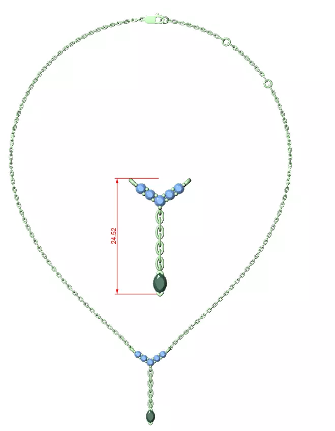 Marquise Round Diamond Pendant 3dm stl renders Animation Videos 3D print model_1