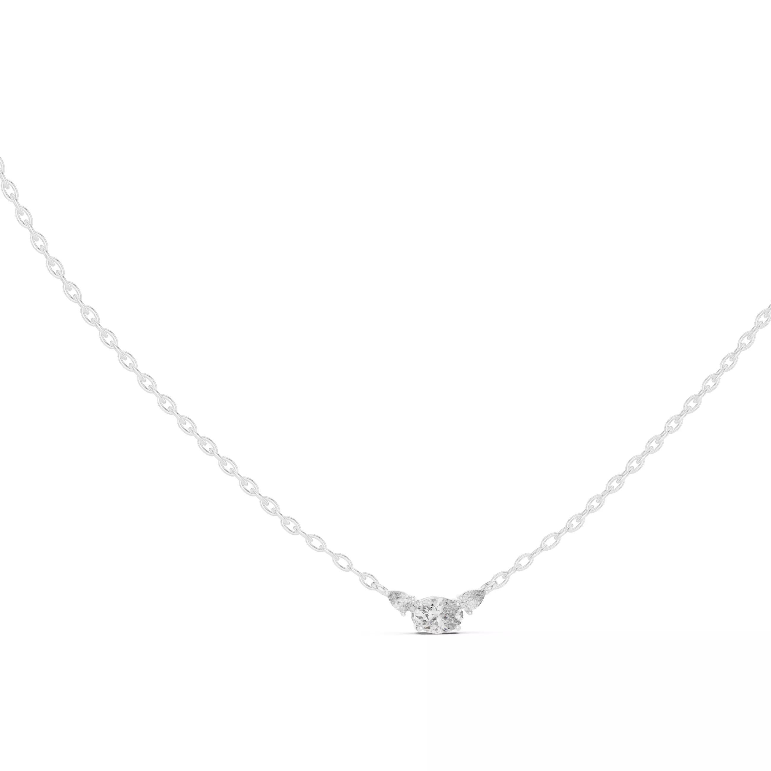 Marquise Round Trio Solitaire Pendant 3dm stl renders Animation 3D print model_6