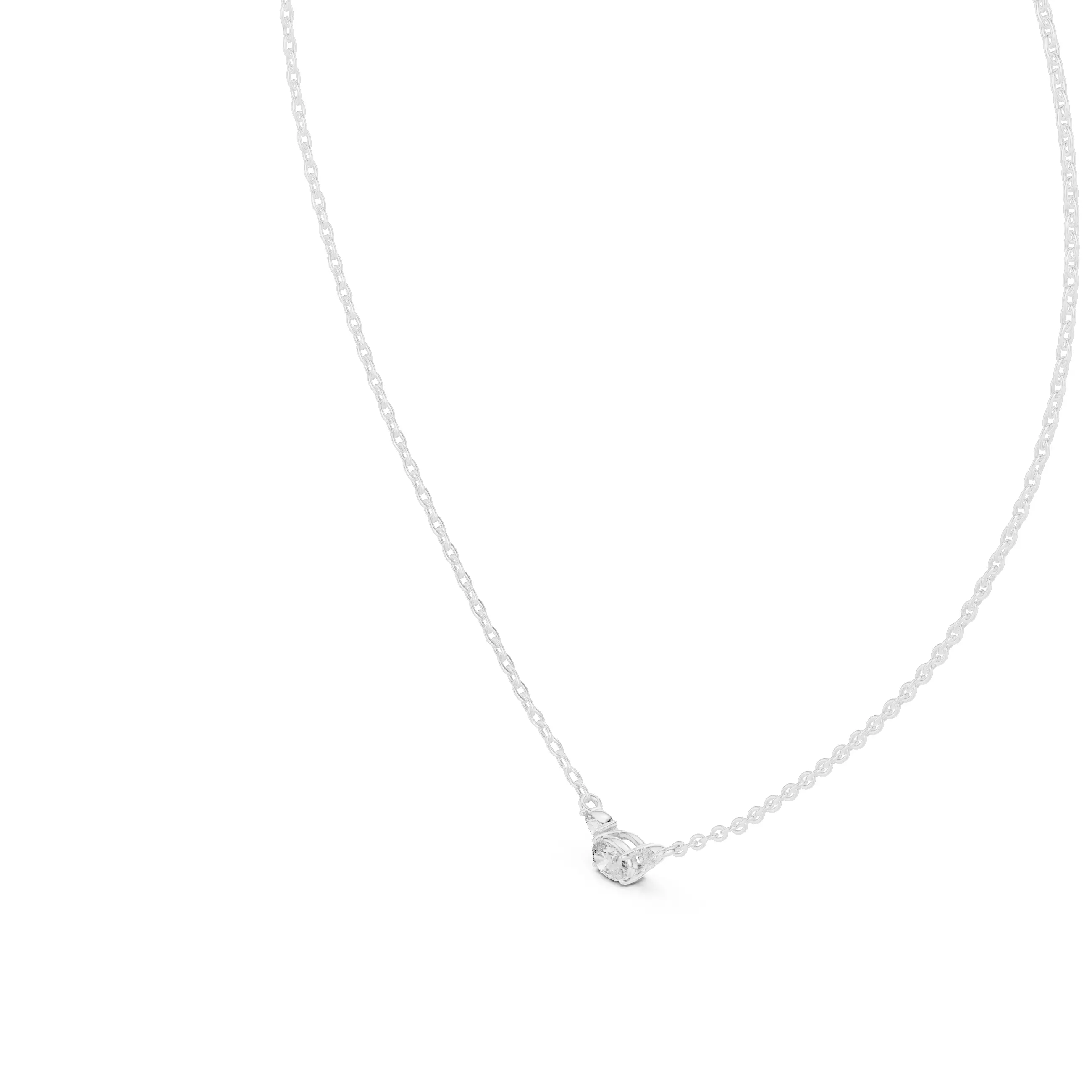 Marquise Round Trio Solitaire Pendant 3dm stl renders Animation 3D print model_7