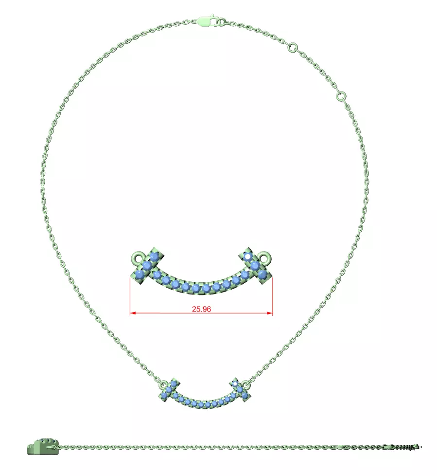 Happy Face Diamond Pendant 3dm stl renders Animation Videos 3D print model_1
