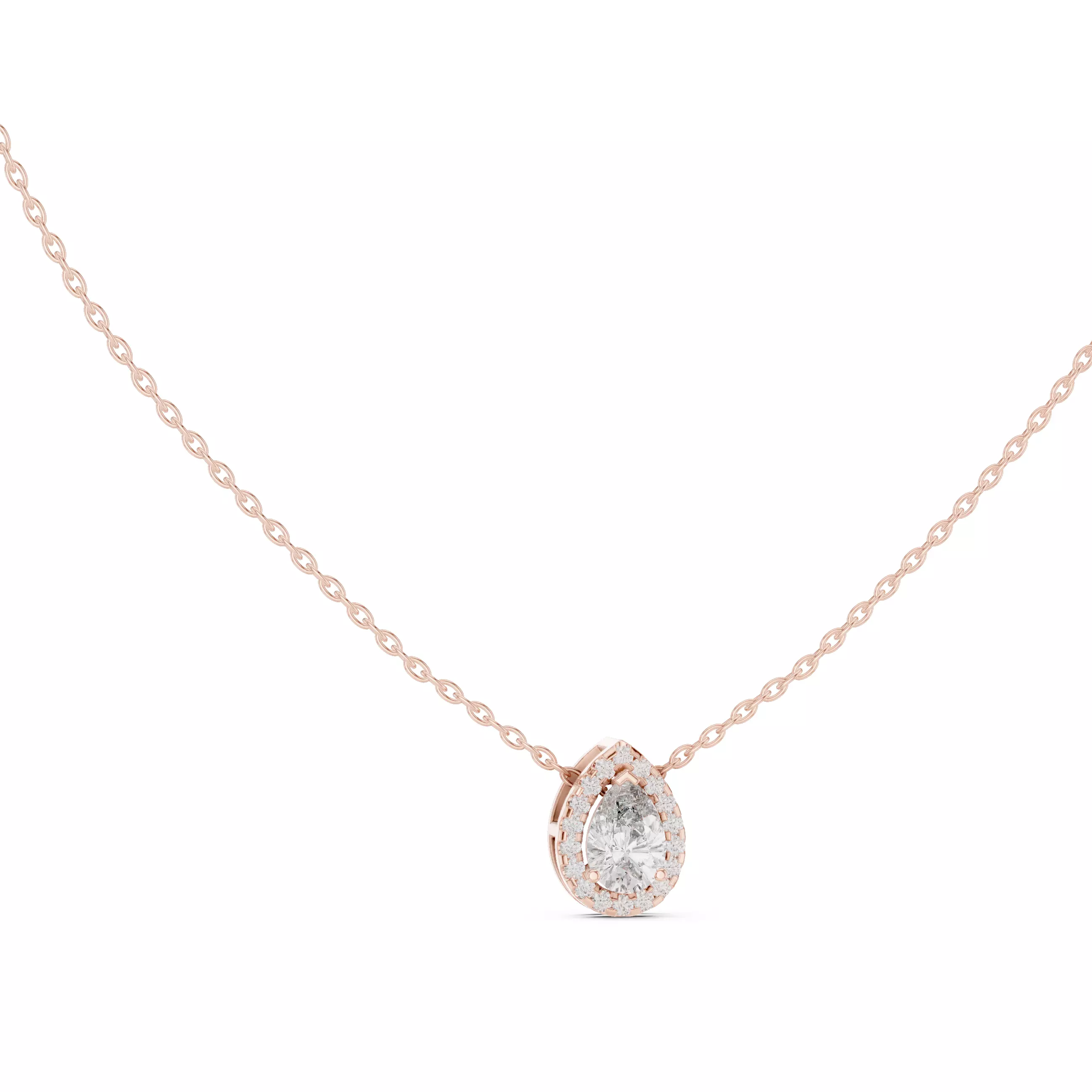 Pear Round Halo Solitaire Pendant 3dm stl renders Animation 3D print model