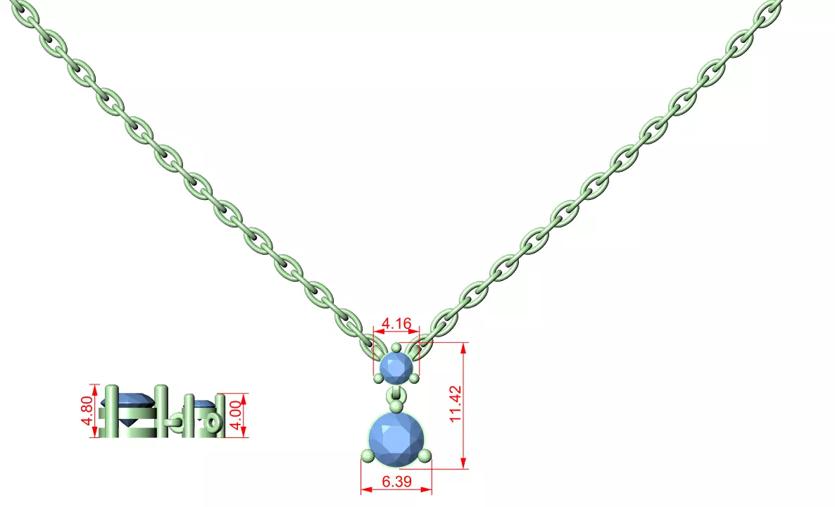 Round Bi Diamond Solitaire Pendant 3dm stl renders Animation 3D print model_1