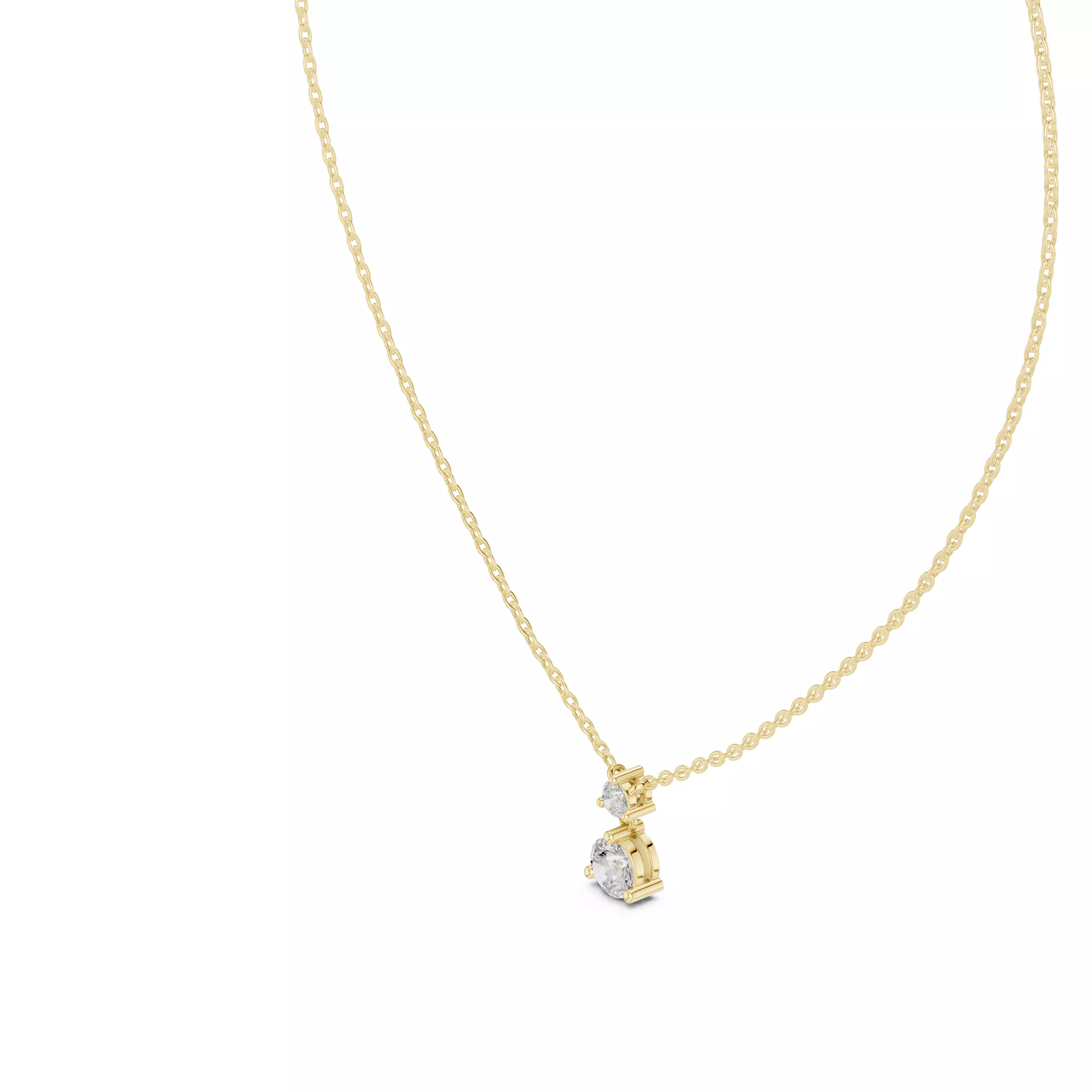 Round Bi Diamond Solitaire Pendant 3dm stl renders Animation 3D print model_11