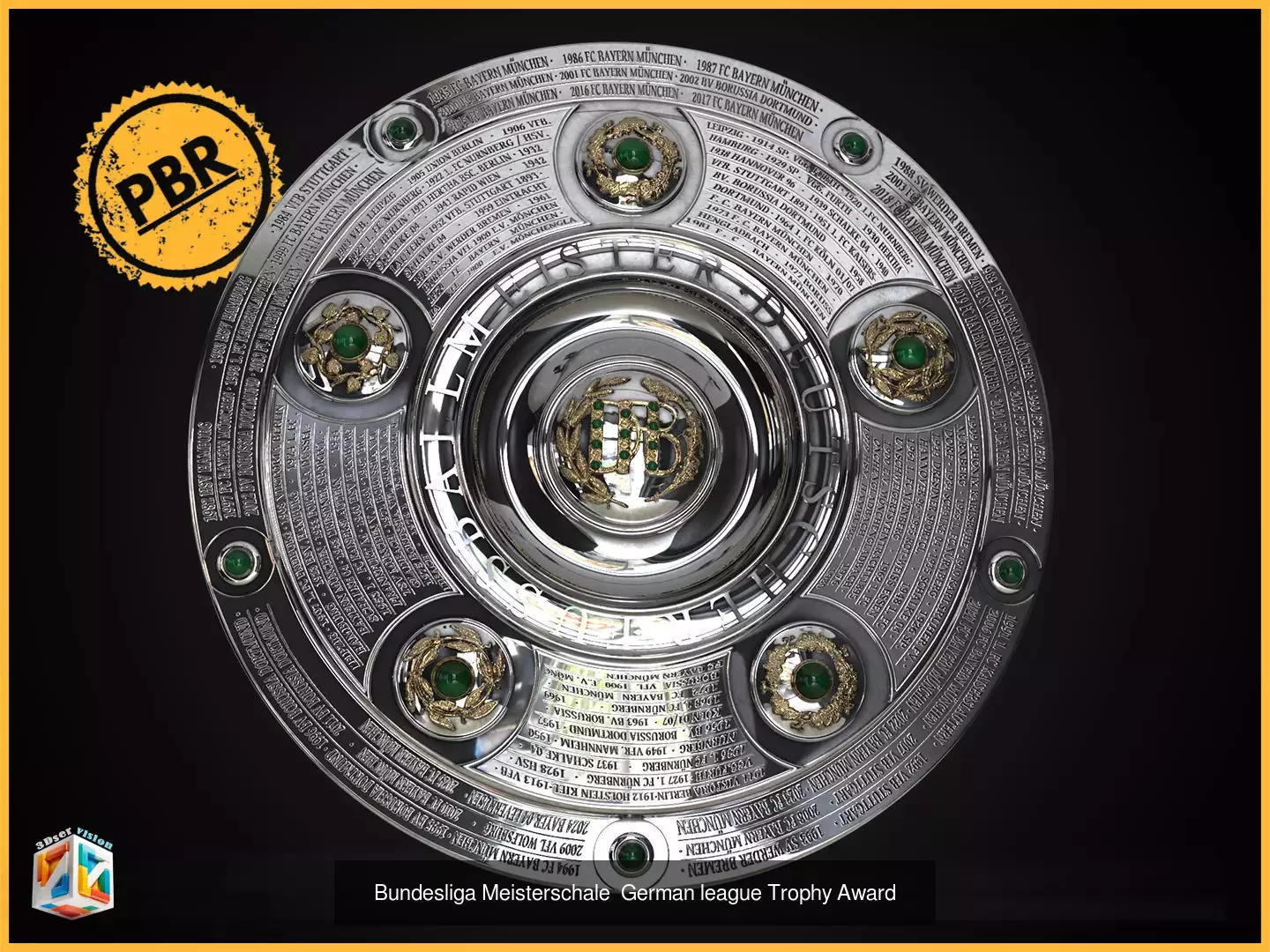 Top 5 Football Leagues Trophies Bundle 3D Model Collection_8