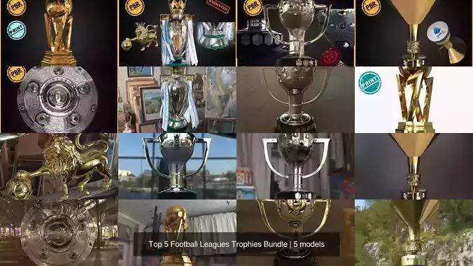 Top 5 Football Leagues Trophies Bundle