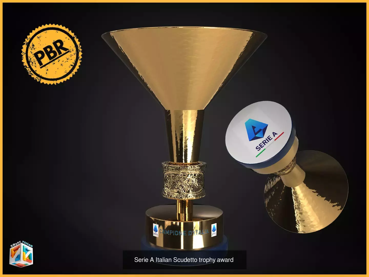 Top 5 Football Leagues Trophies Bundle 3D Model Collection_7