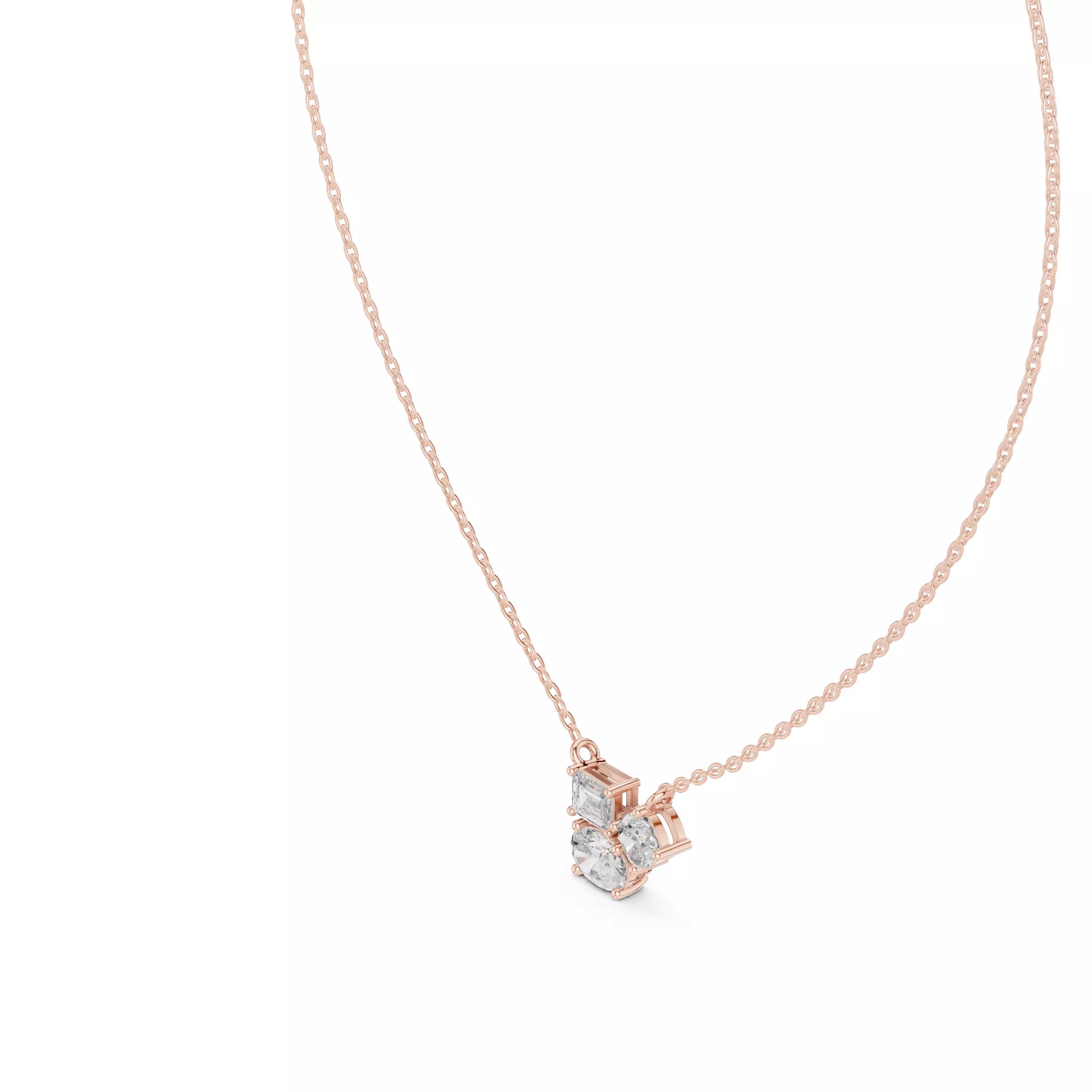 Oval Emerald Cushion Solitaire Pendant 3dm stl renders Animation 3D print model_3