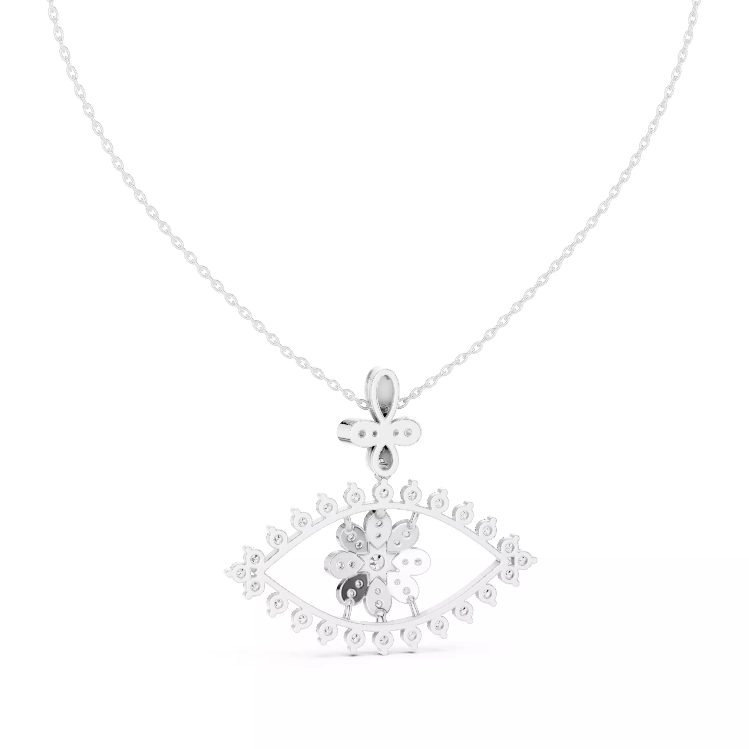 Flower Evil Eye Diamond Pendant 3dm stl renders Animation Videos 3D print model_9