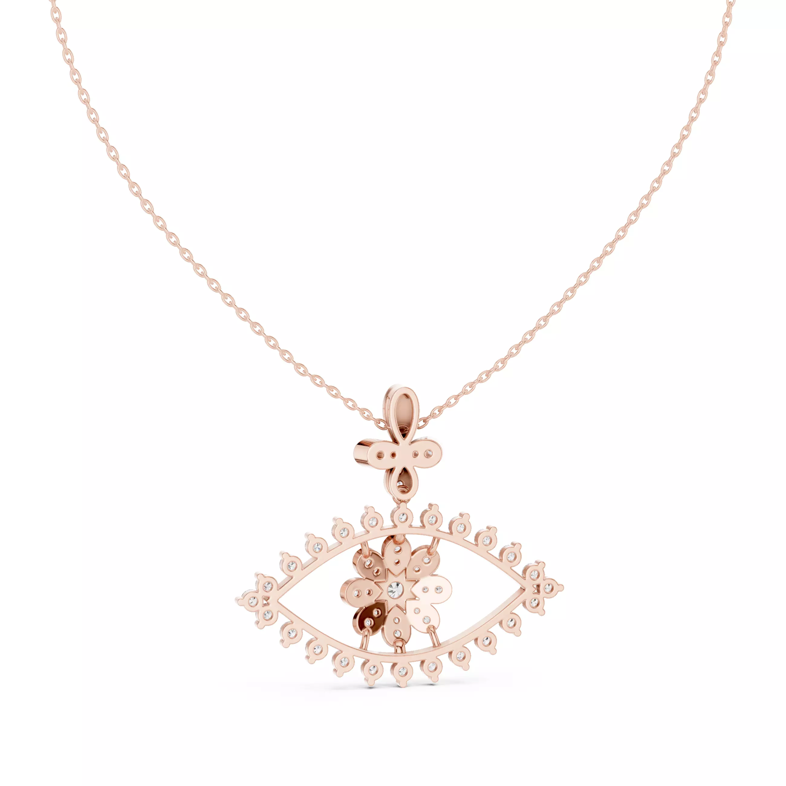 Flower Evil Eye Diamond Pendant 3dm stl renders Animation Videos 3D print model_5