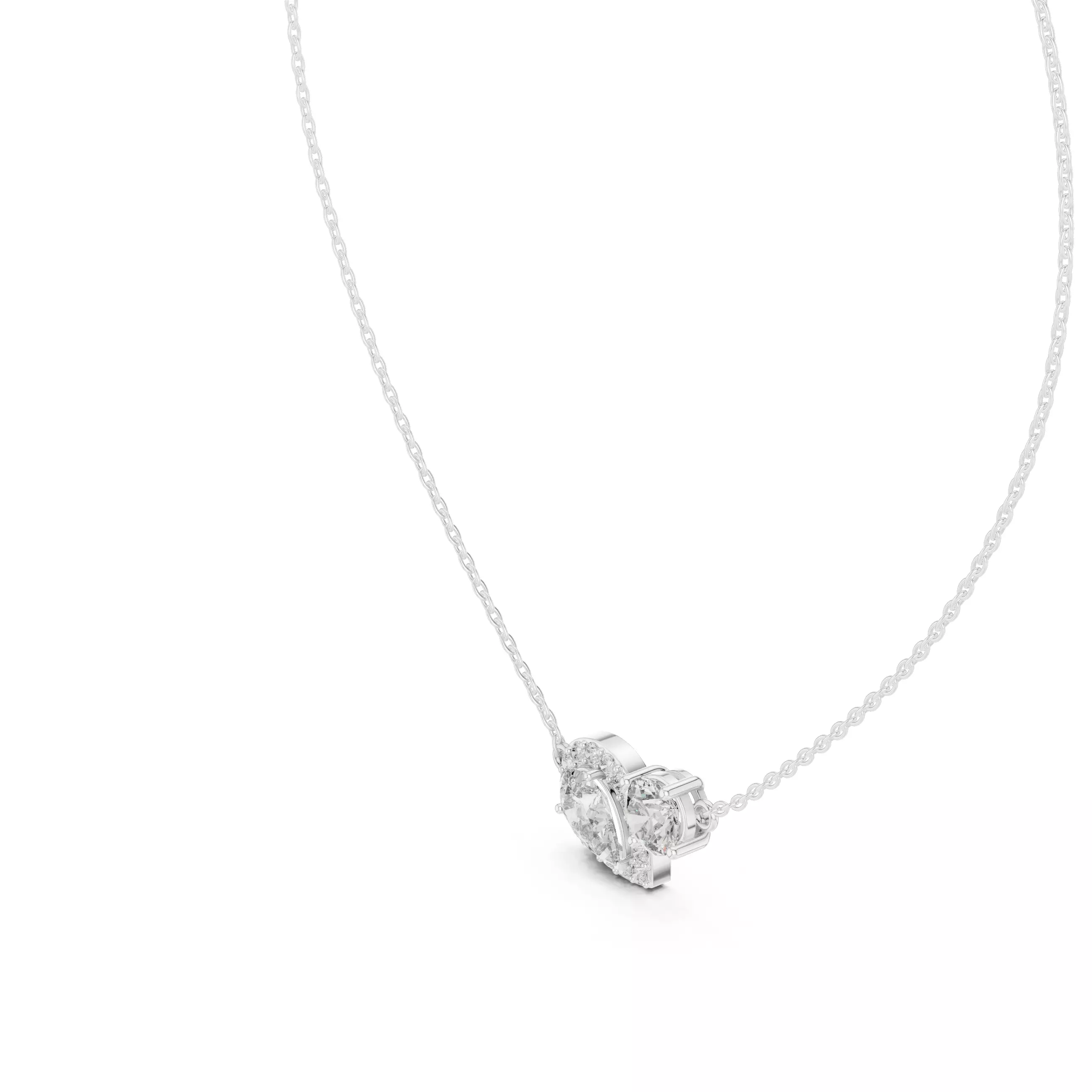 His- Her Solitaire Pendant 3dm stl renders Animation Videos 3D print model_7