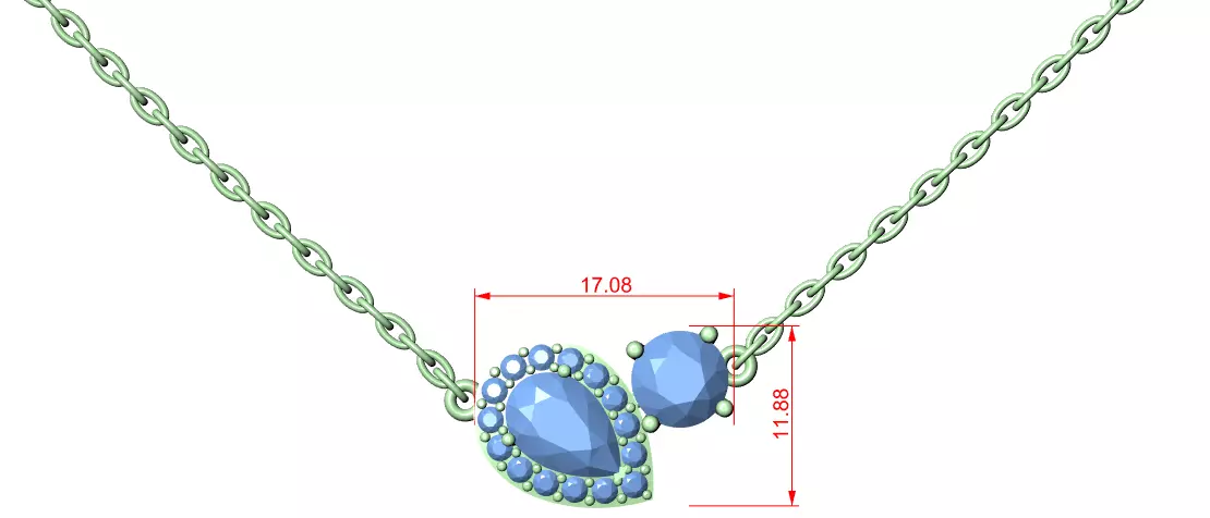 His- Her Solitaire Pendant 3dm stl renders Animation Videos 3D print model_1