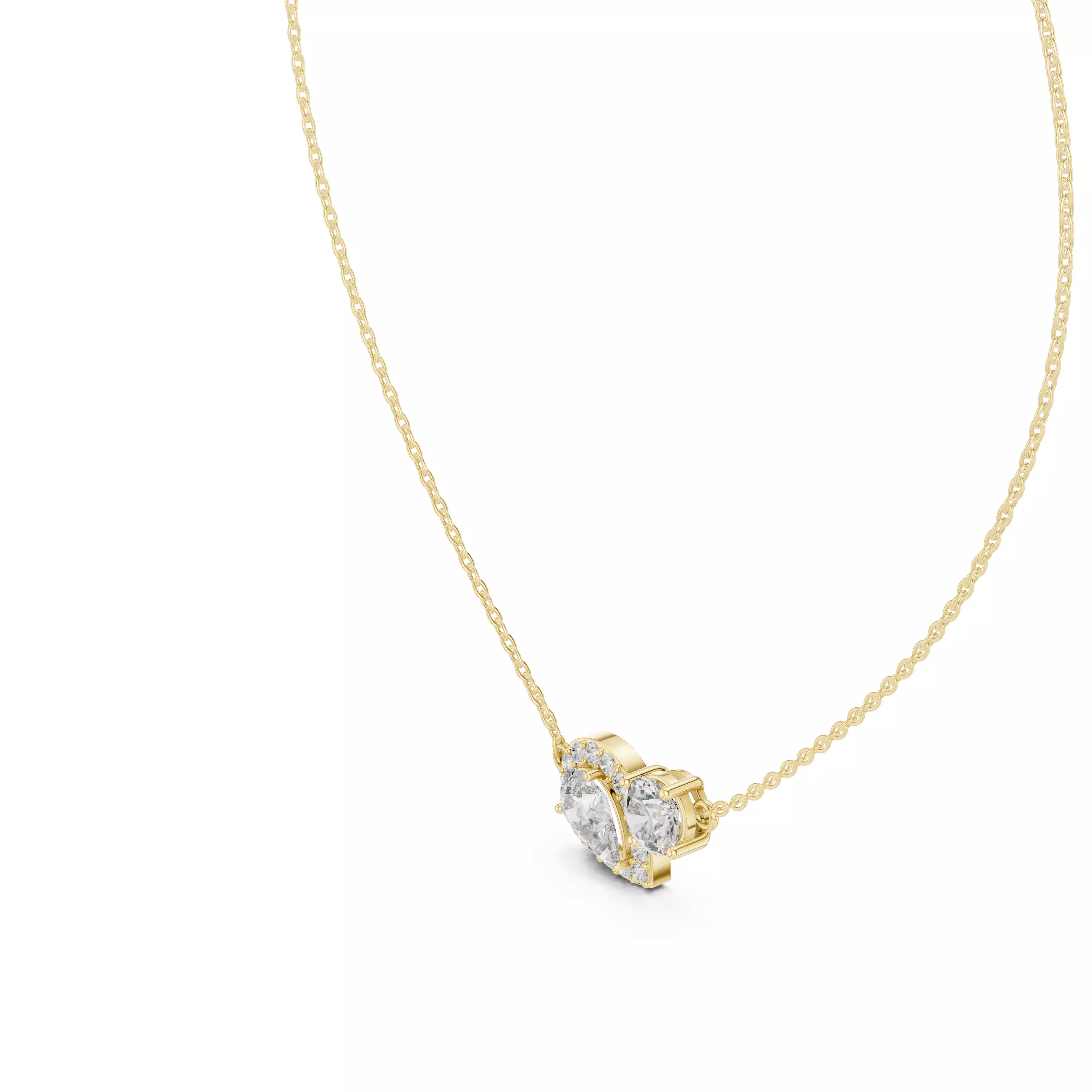 His- Her Solitaire Pendant 3dm stl renders Animation Videos 3D print model_11