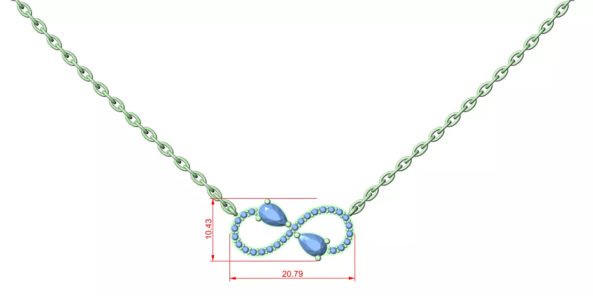 Dual Snake Pear Solitaire Pendant 3dm stl renders Animation 3D print model_1