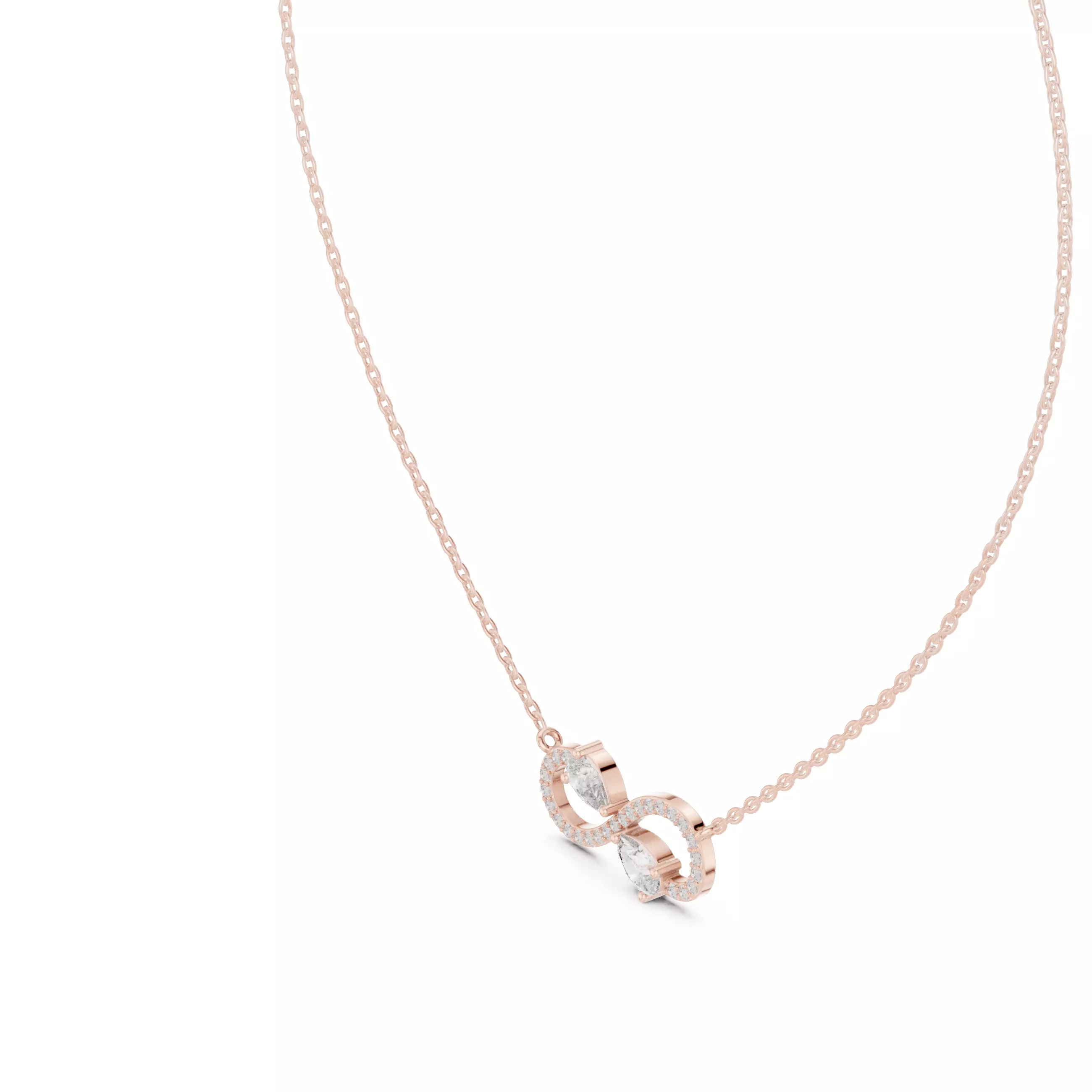Dual Snake Pear Solitaire Pendant 3dm stl renders Animation 3D print model_3