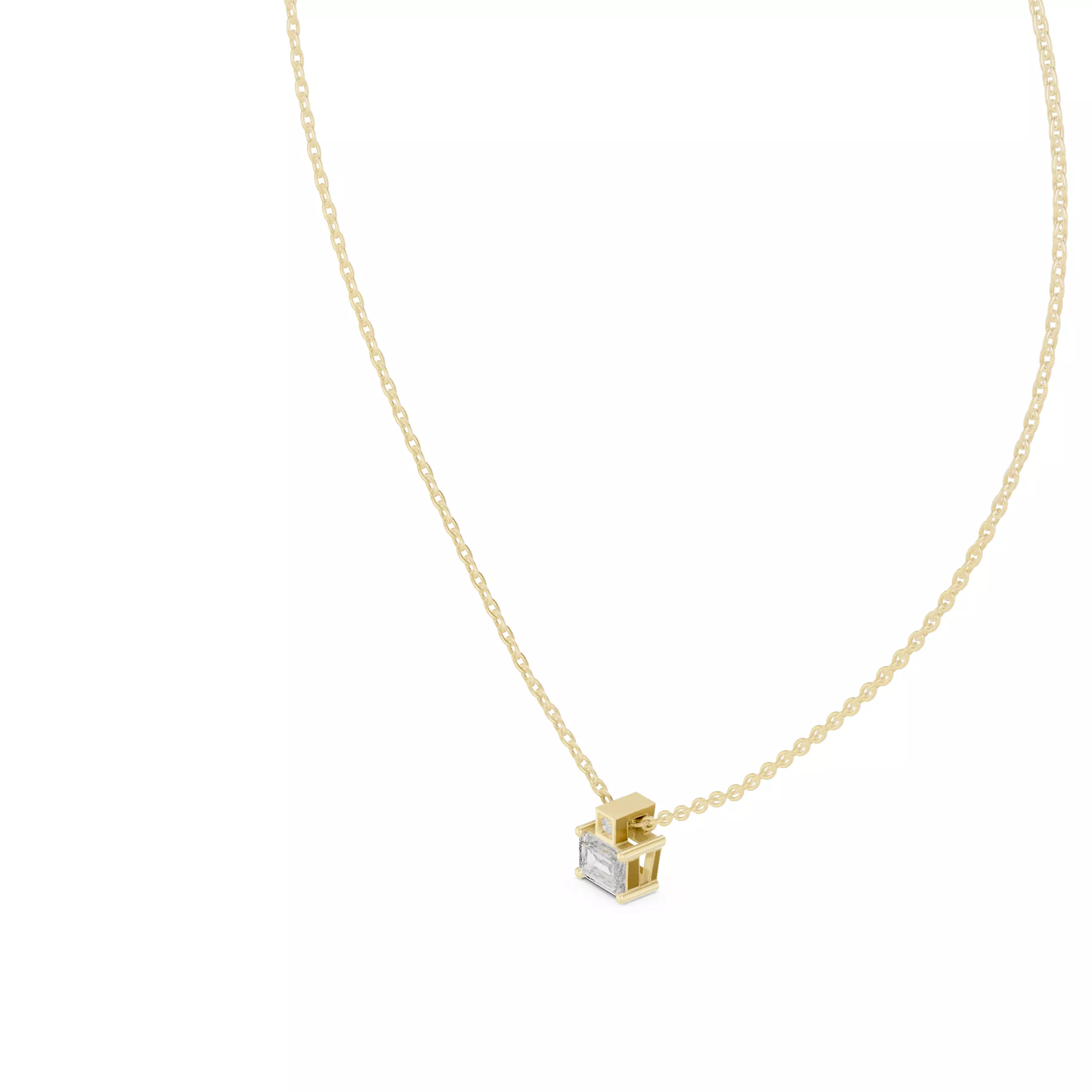 Emerald Solitaire Pendant 3dm stl renders Animation Videos  3D print model_11