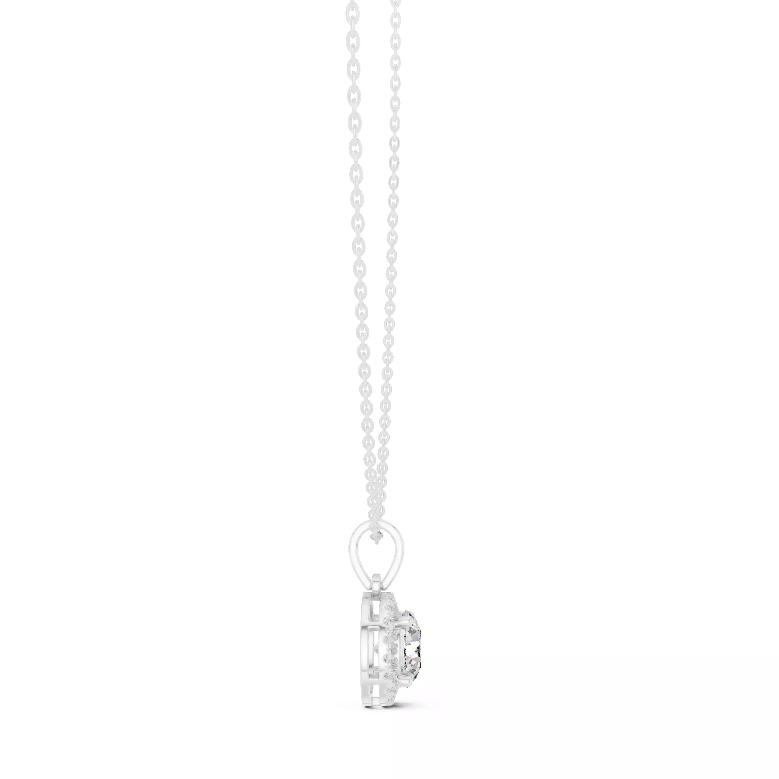 Round Halo Solitaire Pendant 3dm stl renders Animation Videos  3D print model_8