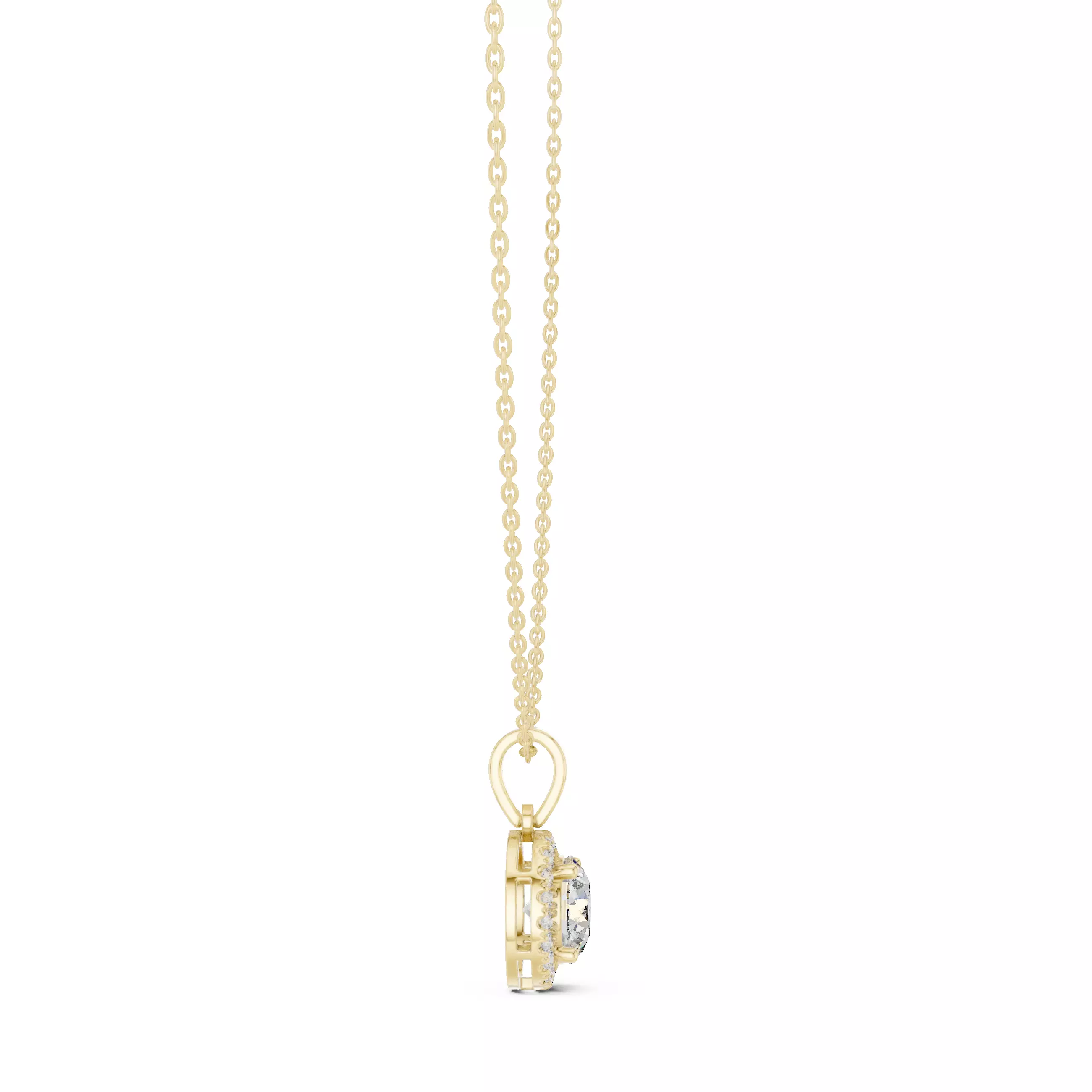 Round Halo Solitaire Pendant 3dm stl renders Animation Videos  3D print model_12