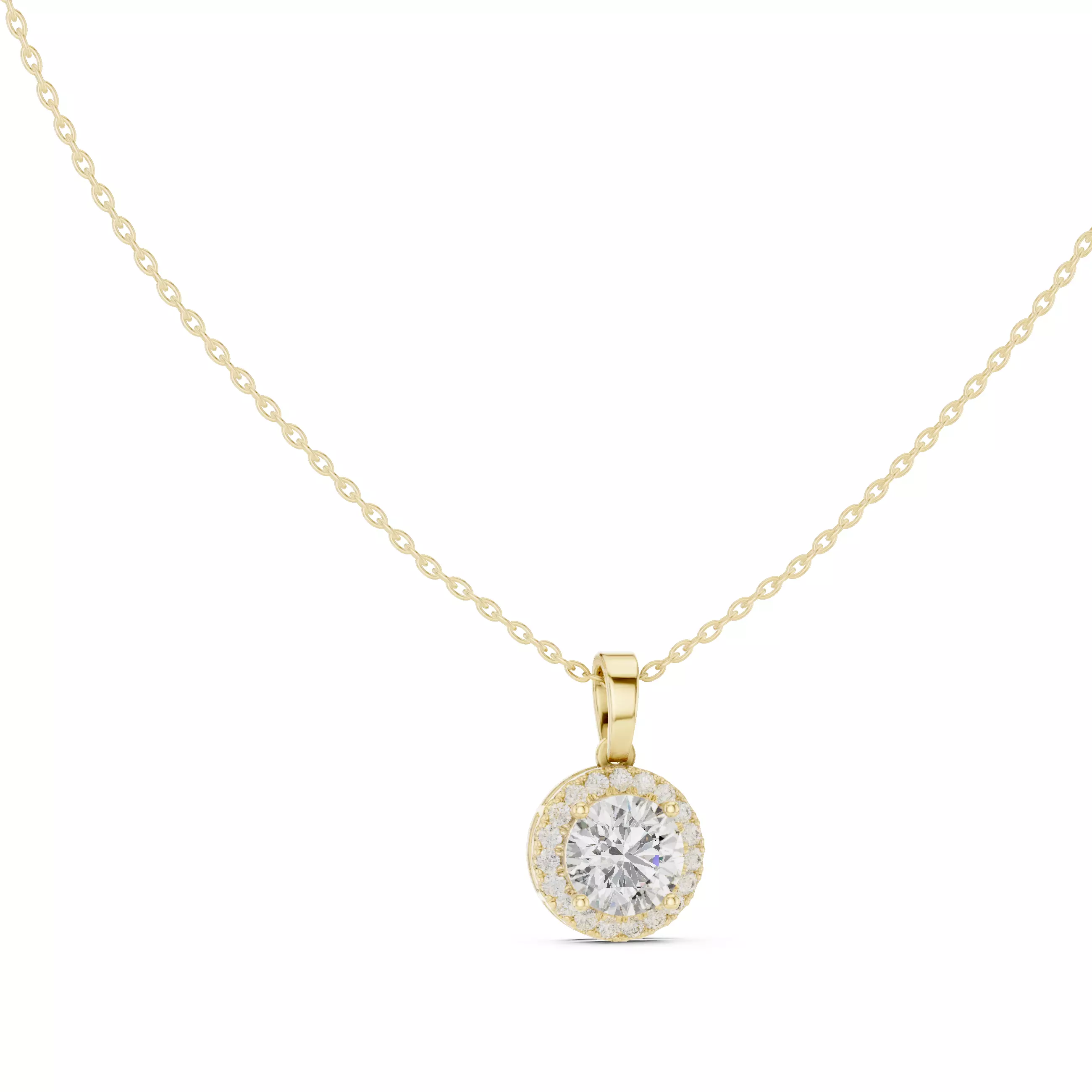 Round Halo Solitaire Pendant 3dm stl renders Animation Videos  3D print model_10