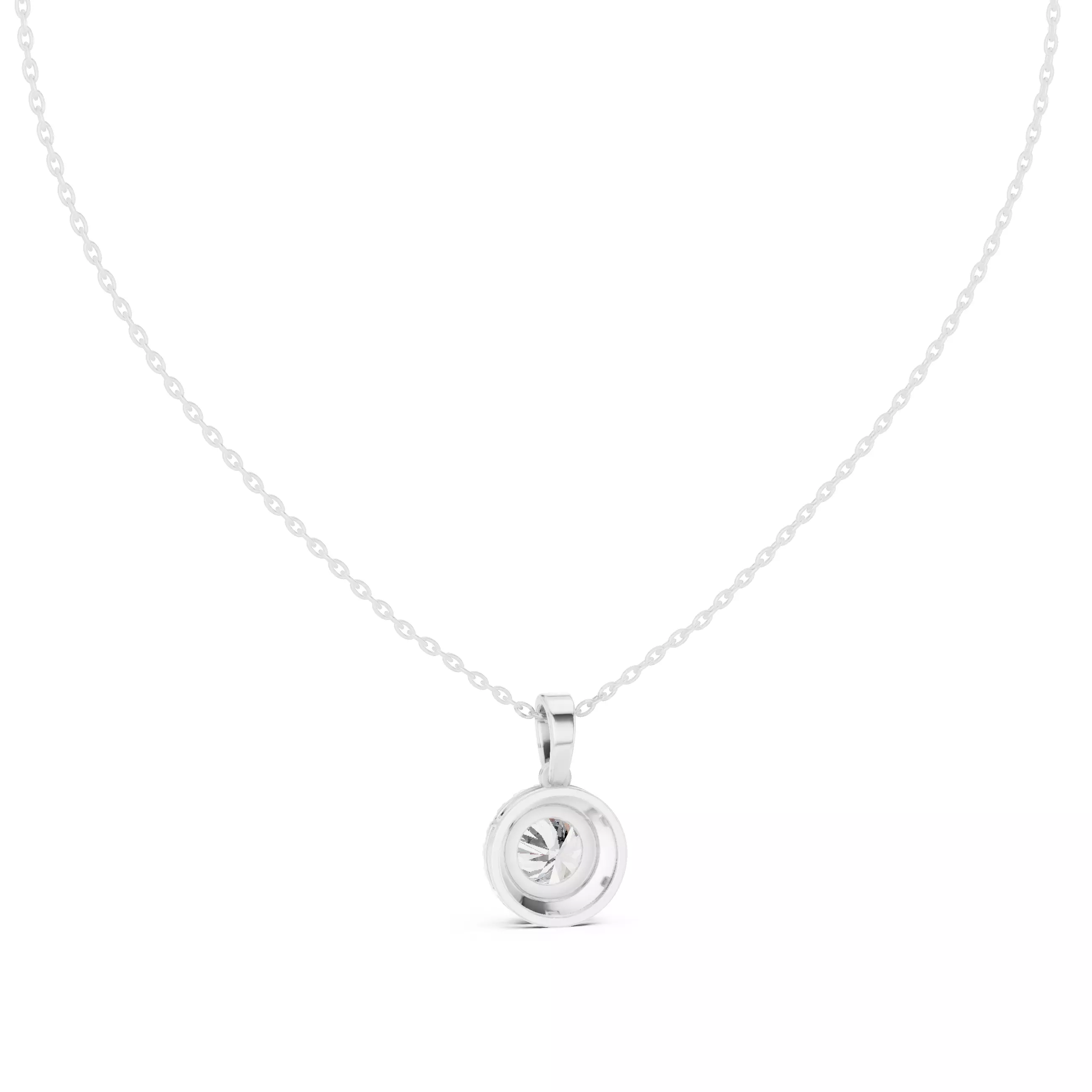 Round Halo Solitaire Pendant 3dm stl renders Animation Videos  3D print model_9