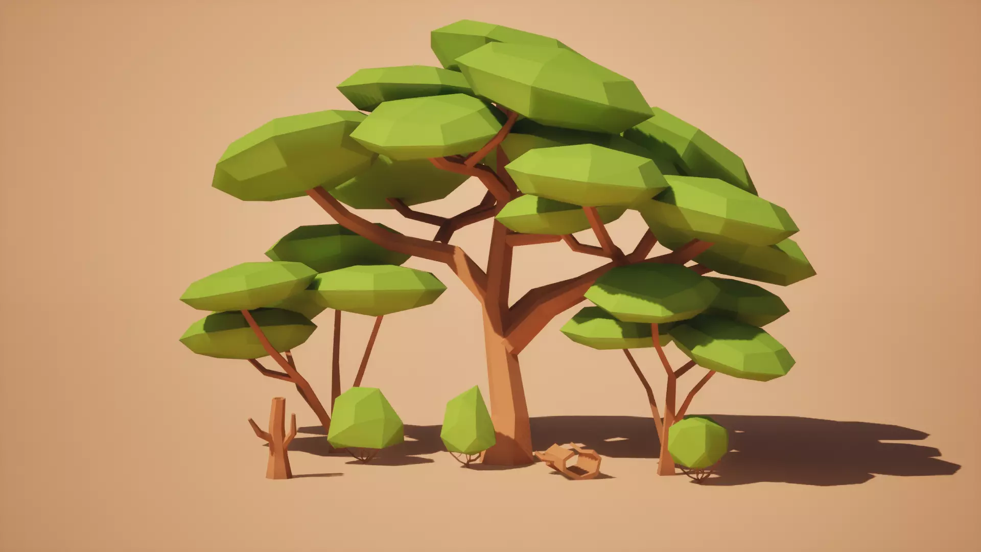 Low Poly Desert Trees - UE5 Low-poly 3D model_5