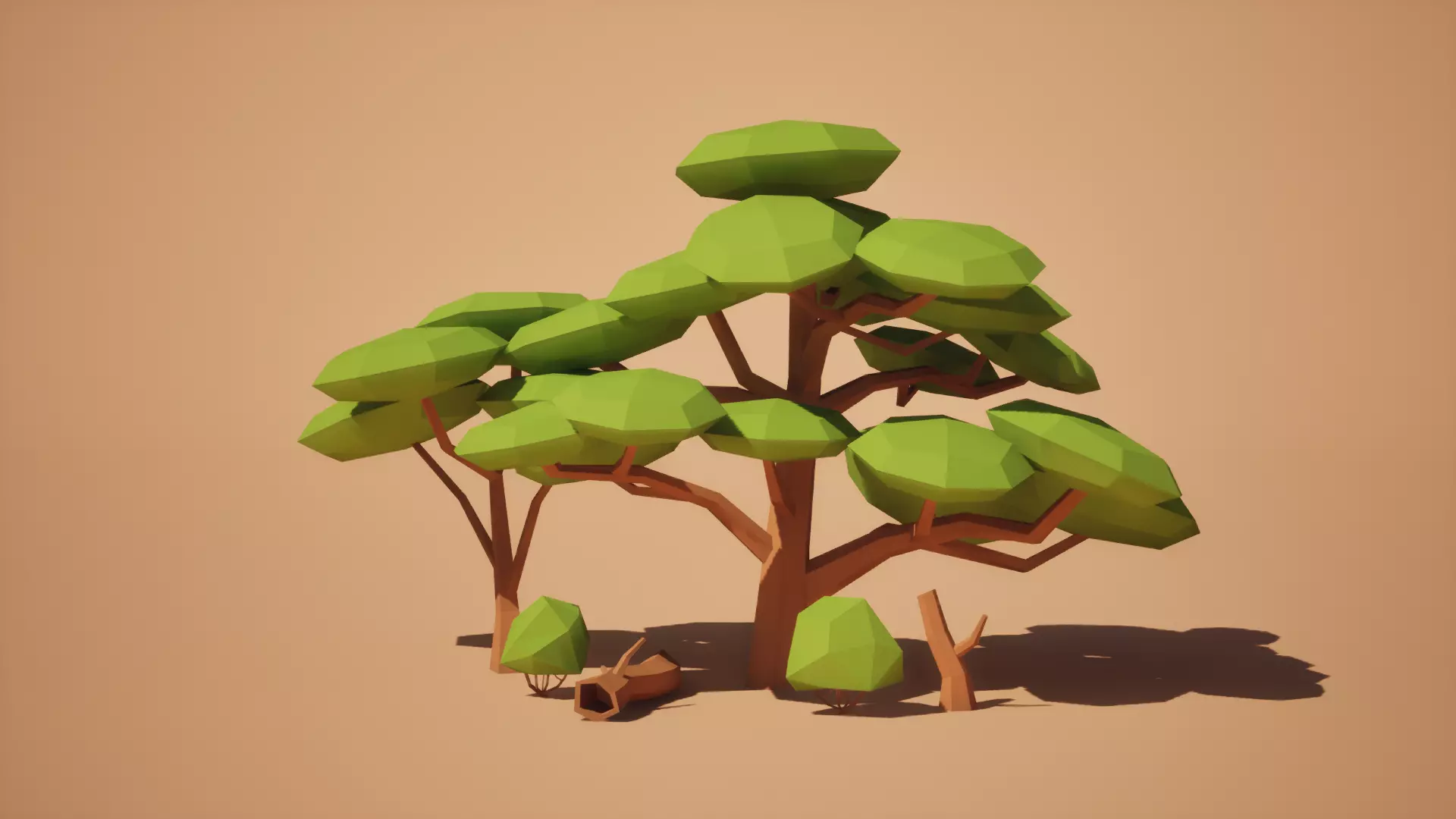 Low Poly Desert Trees - UE5 Low-poly 3D model_4