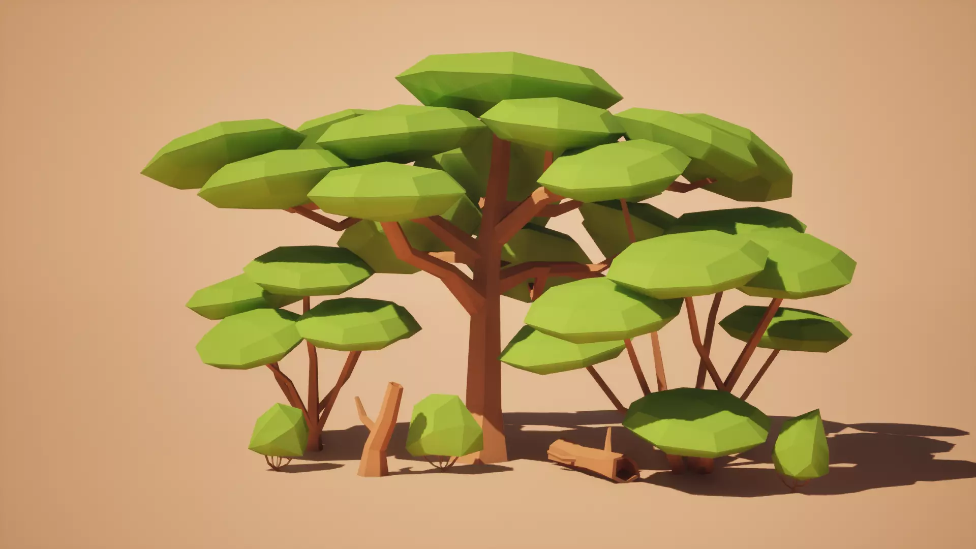 Low Poly Desert Trees - UE5 Low-poly 3D model_6