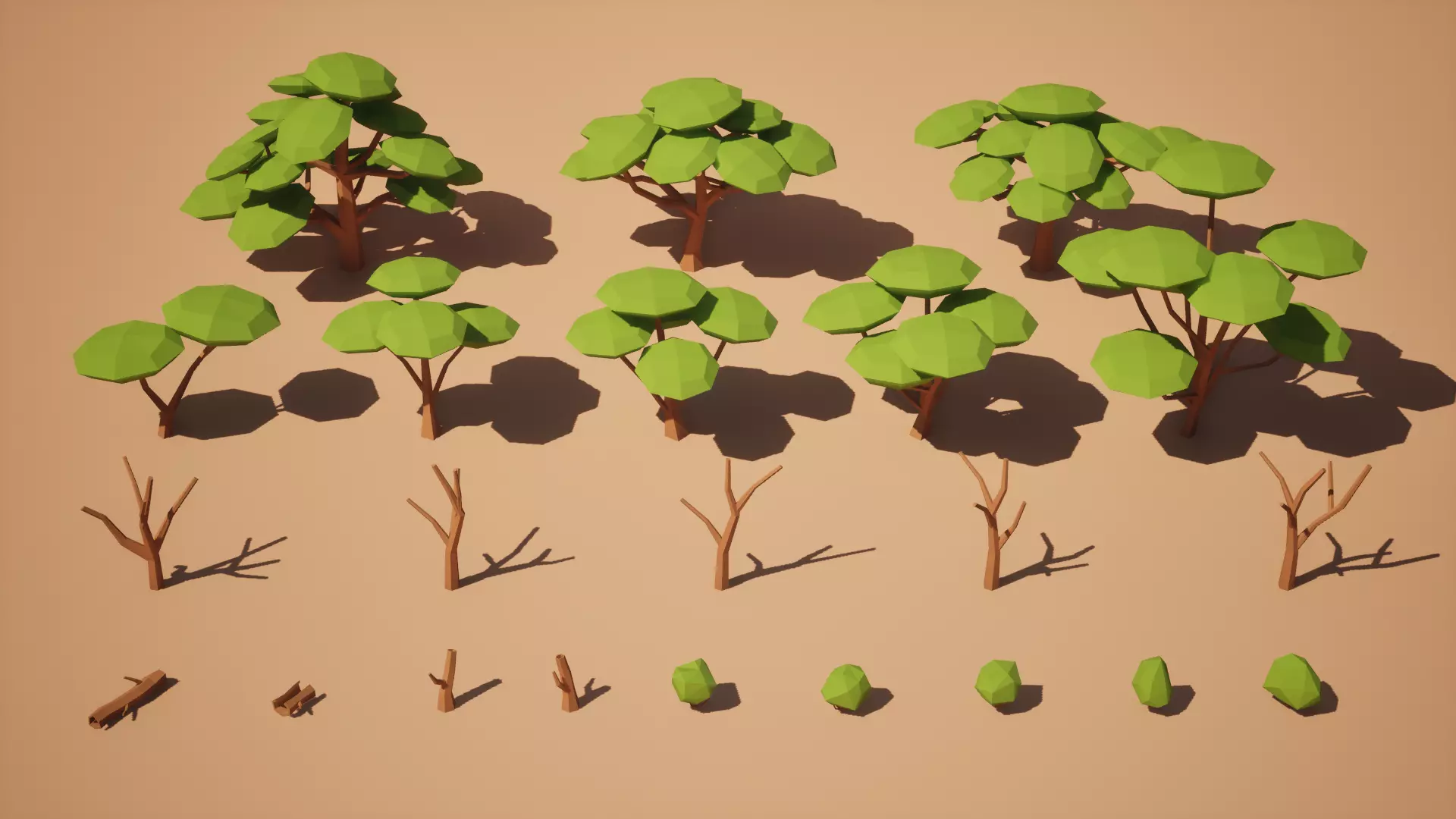 Low Poly Desert Trees - UE5 Low-poly 3D model_2