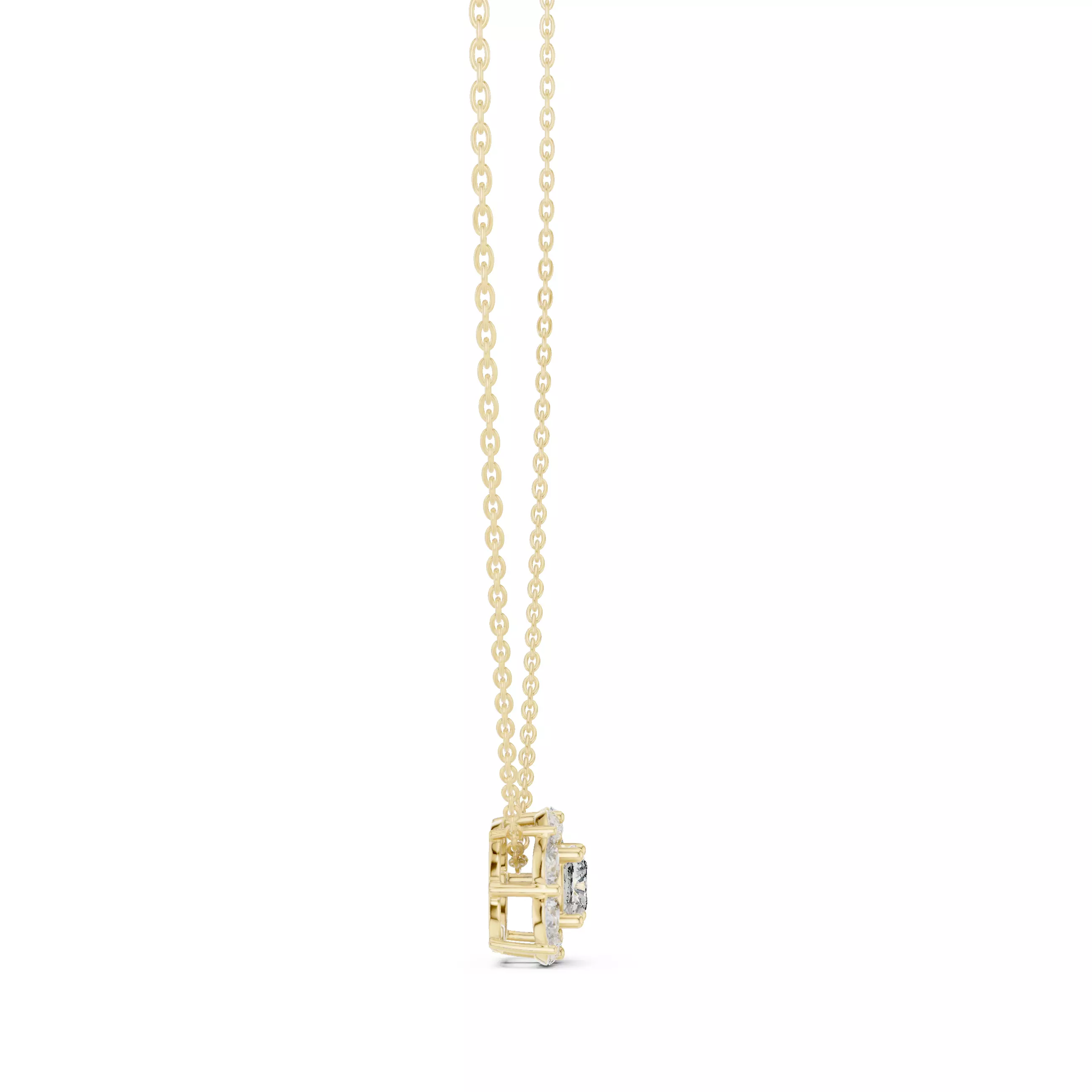 Cushion Halo Solitaire Pendant 3dm stl renders Animation Videos 3D print model_12
