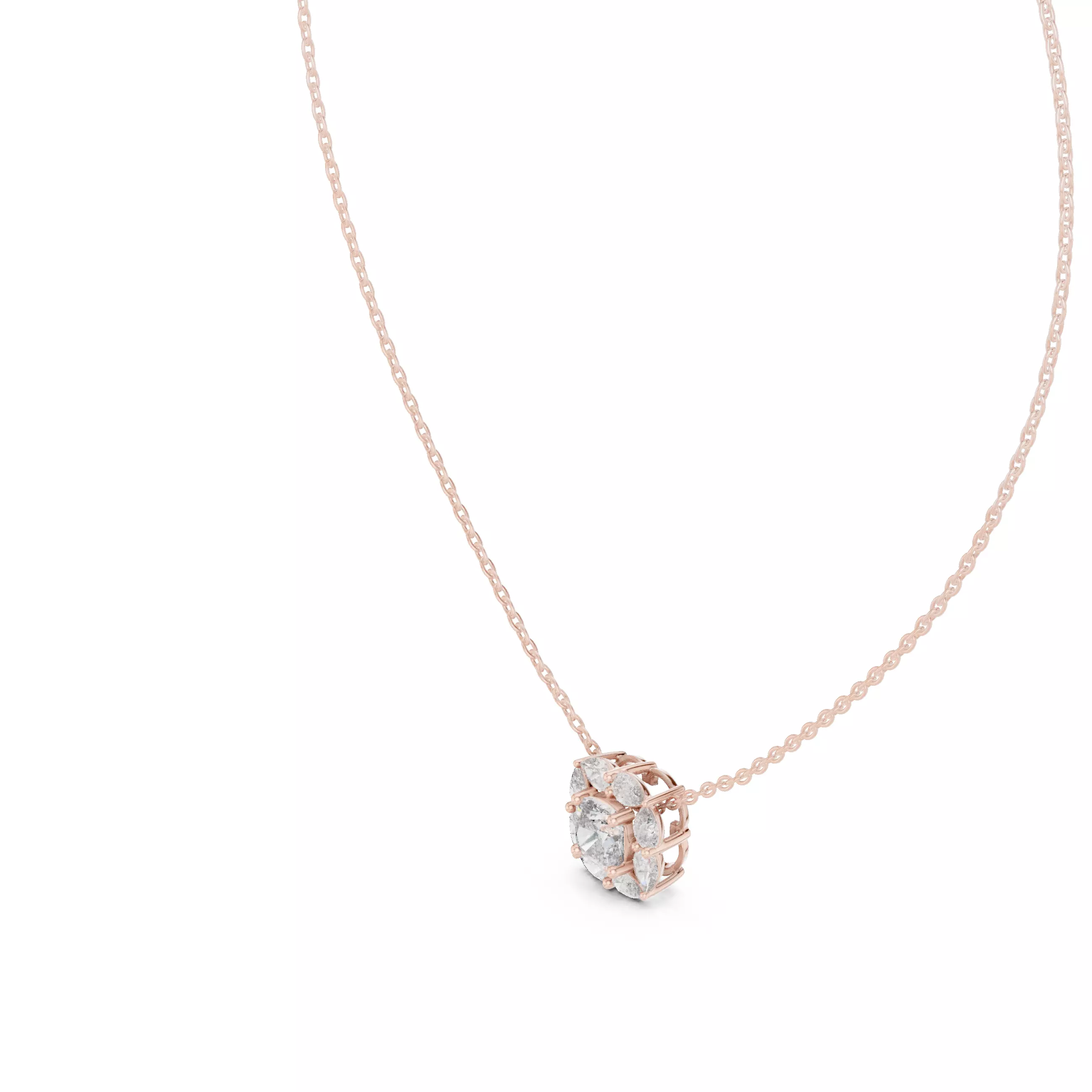 Cushion Halo Solitaire Pendant 3dm stl renders Animation Videos 3D print model_3