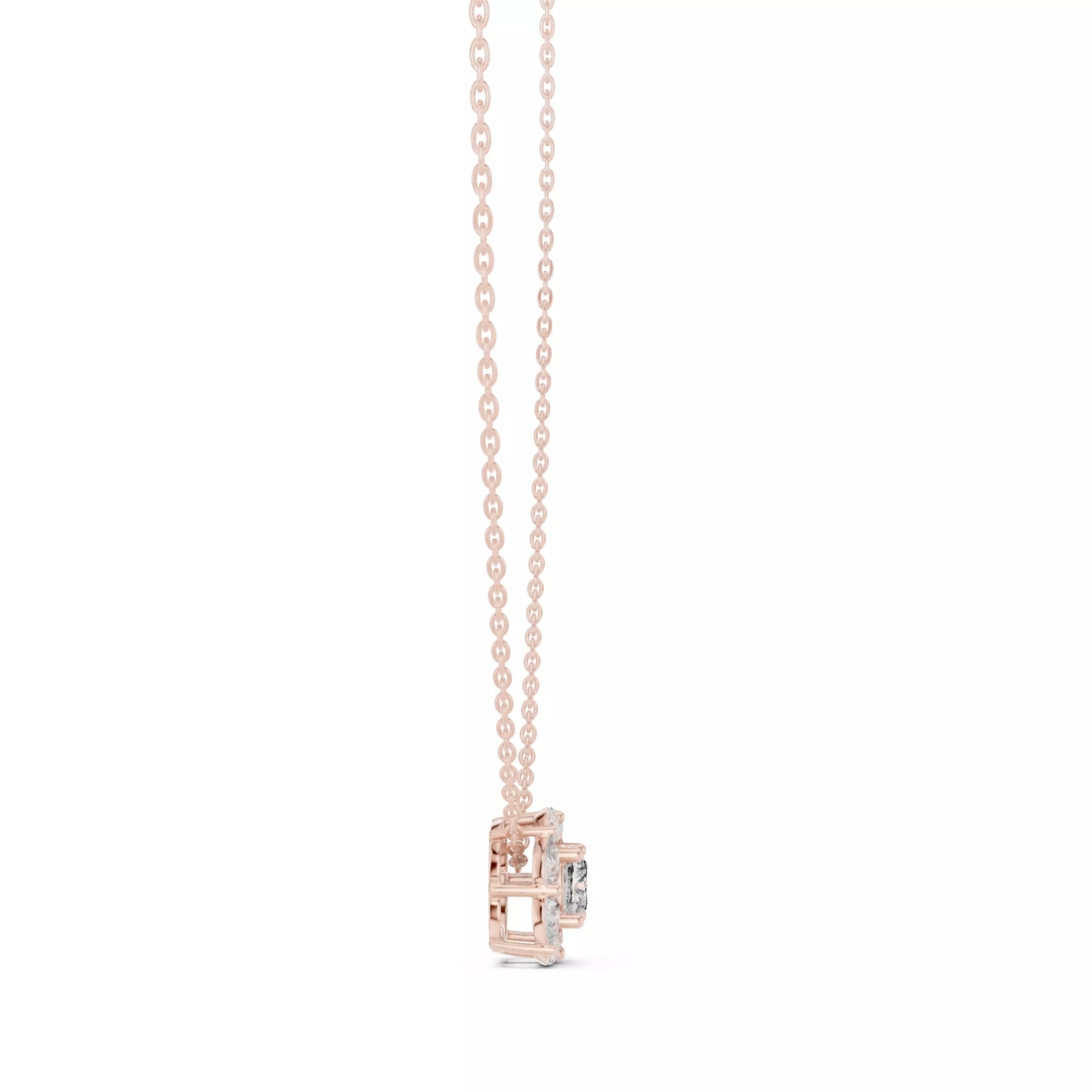 Cushion Halo Solitaire Pendant 3dm stl renders Animation Videos 3D print model_4