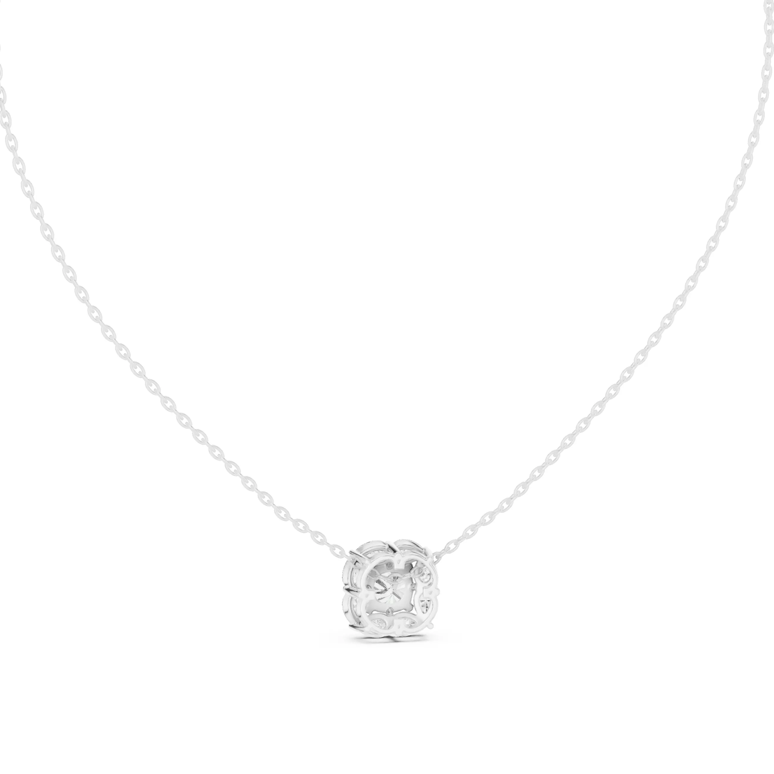Cushion Halo Solitaire Pendant 3dm stl renders Animation Videos 3D print model_9
