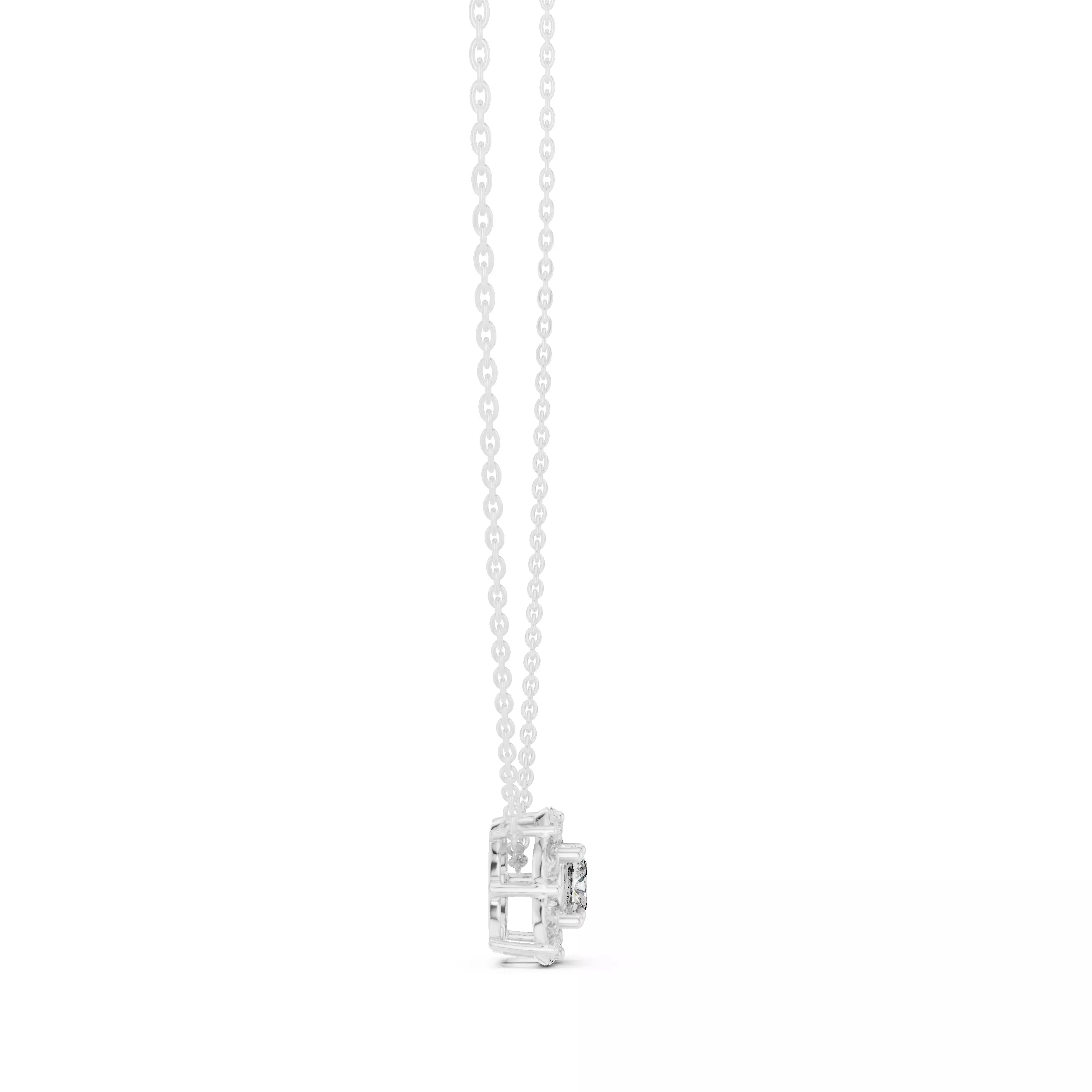 Cushion Halo Solitaire Pendant 3dm stl renders Animation Videos 3D print model_8